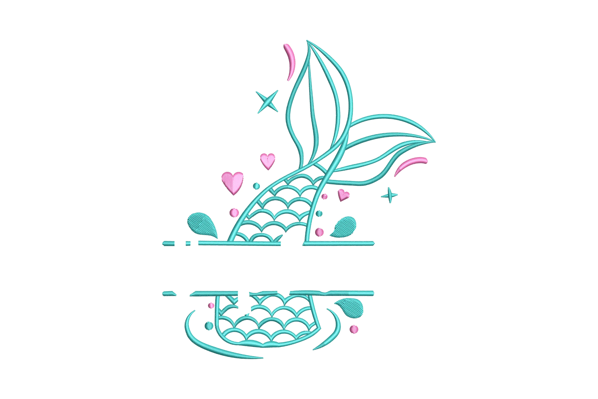 Mermaid Tail Embroidery Design