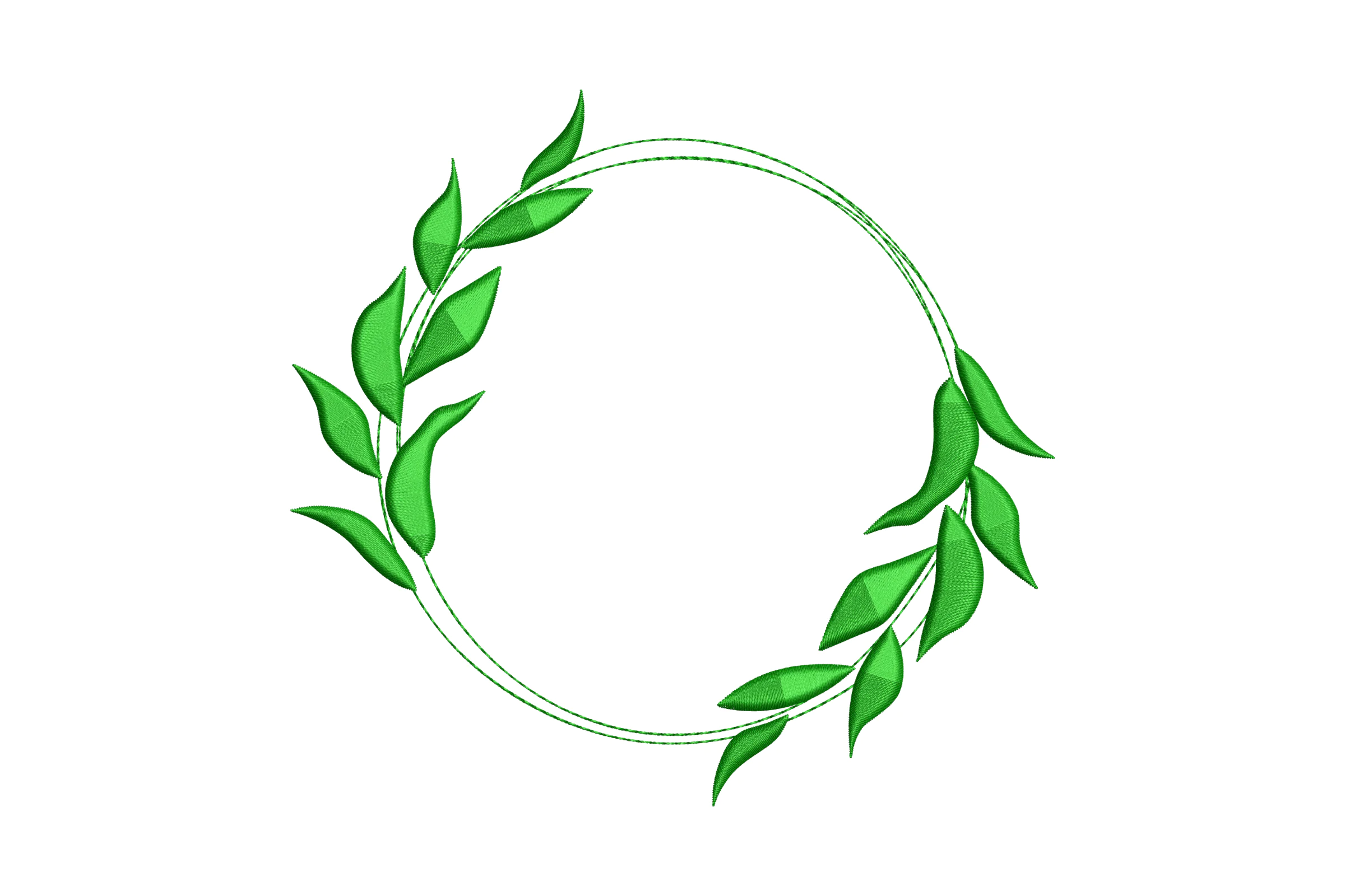Wreath of leaves machine embroidery design
