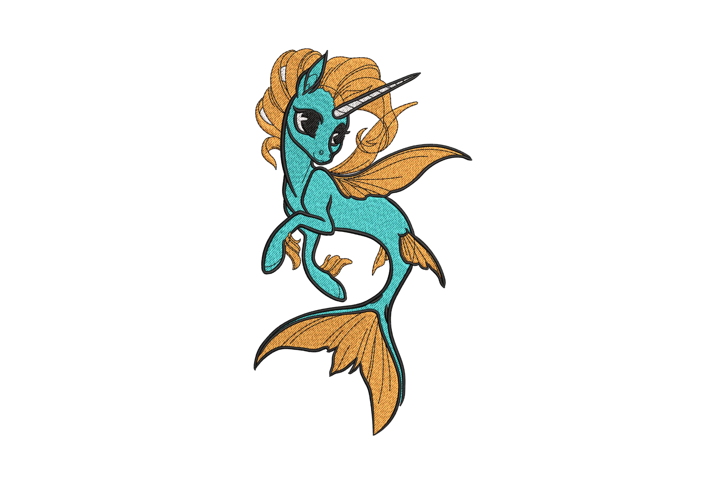 Unicorn Mermaid Mermicorn Embroidery Design