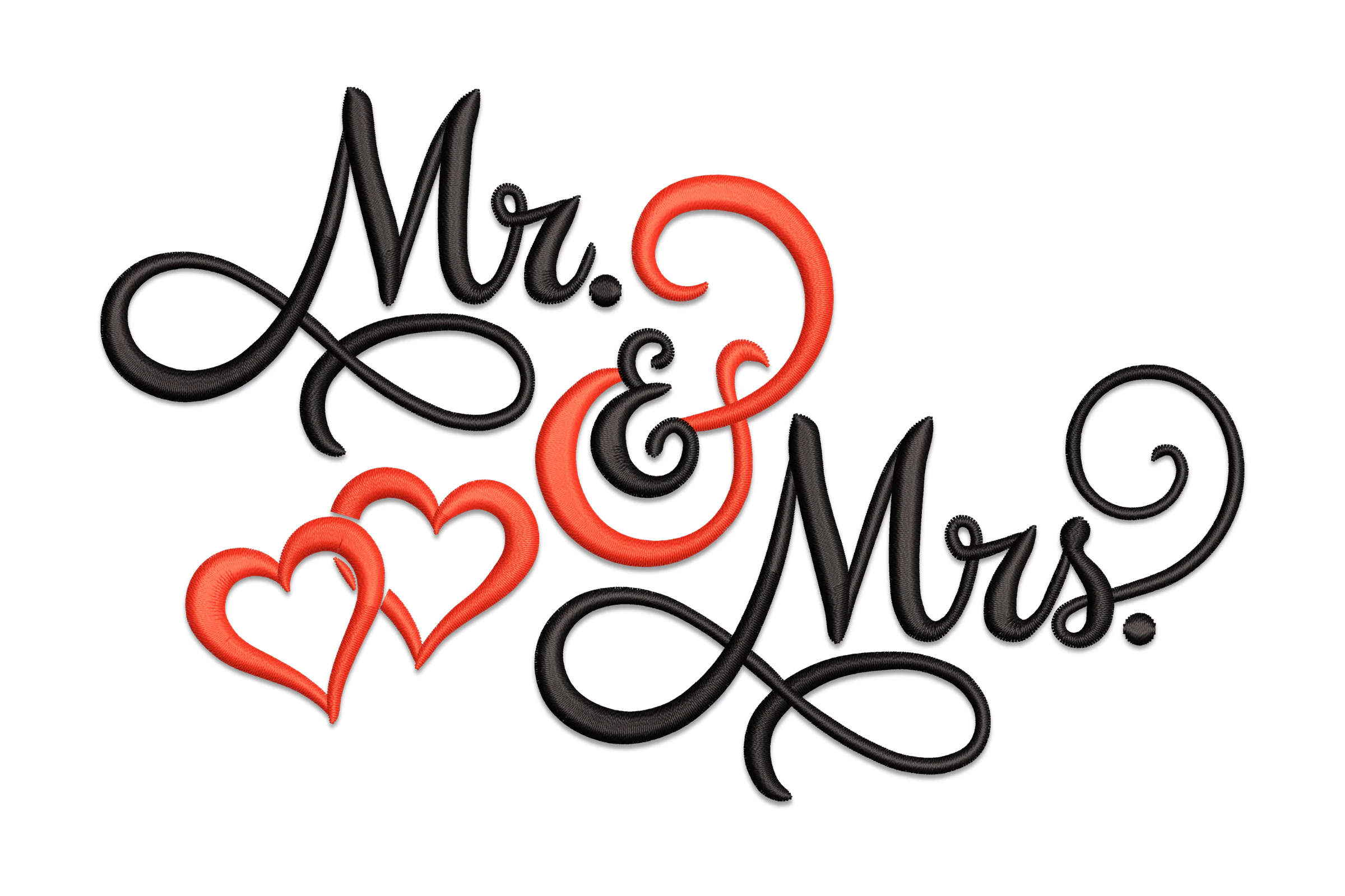 Mr and Mrs Embroidery Design