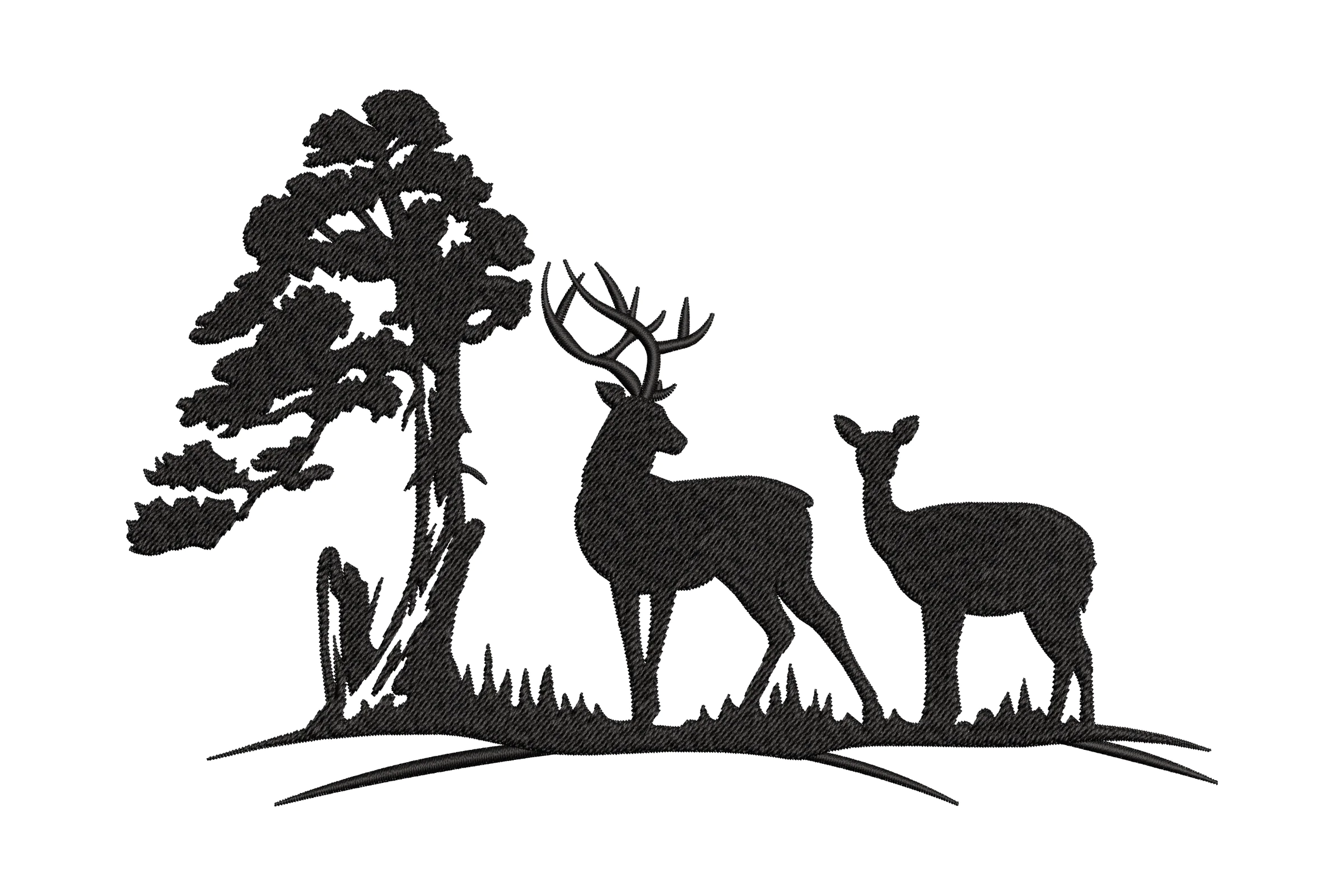 Forest Deer Embroidery Design