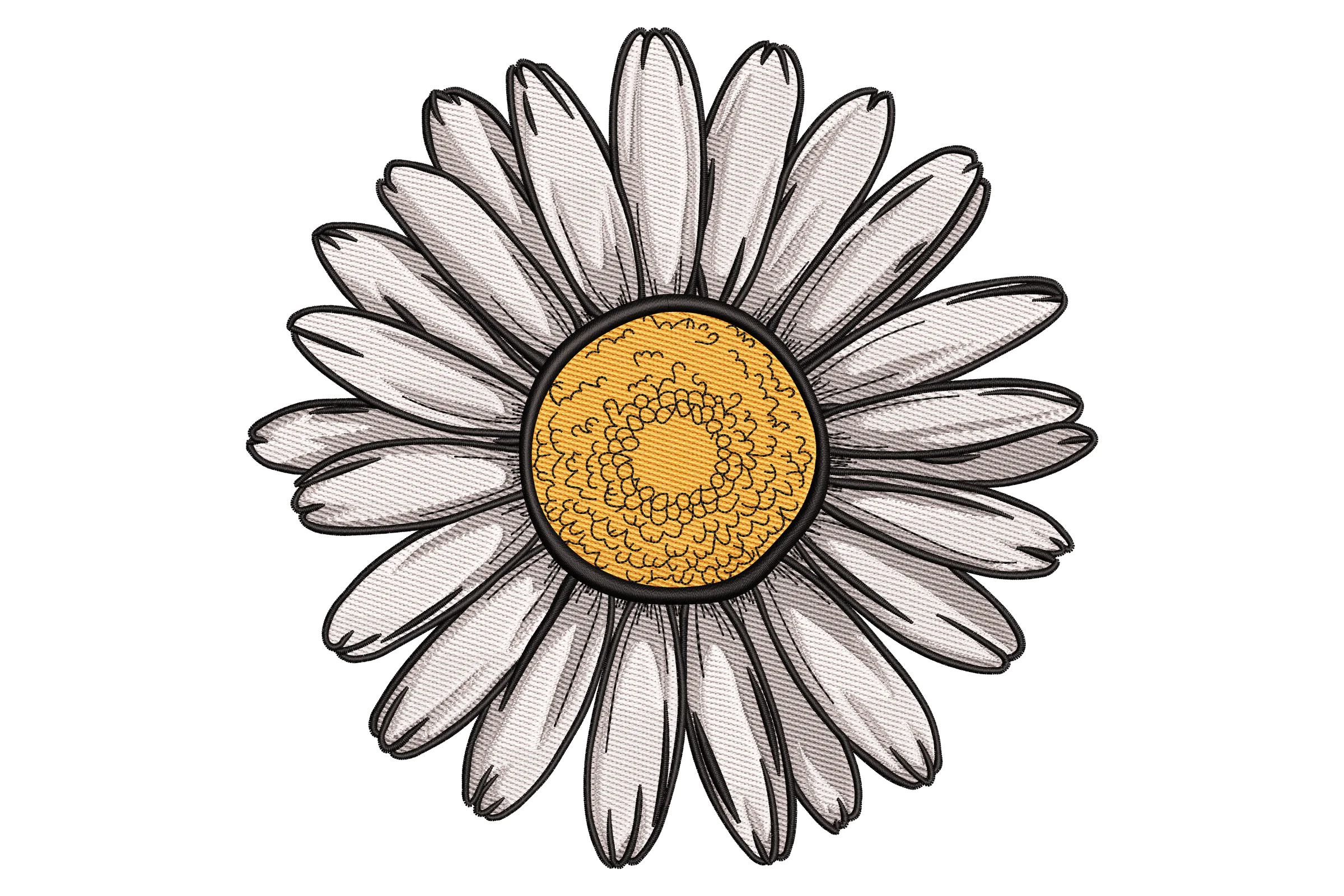 Daisy Flower Embroidery Design Pattern