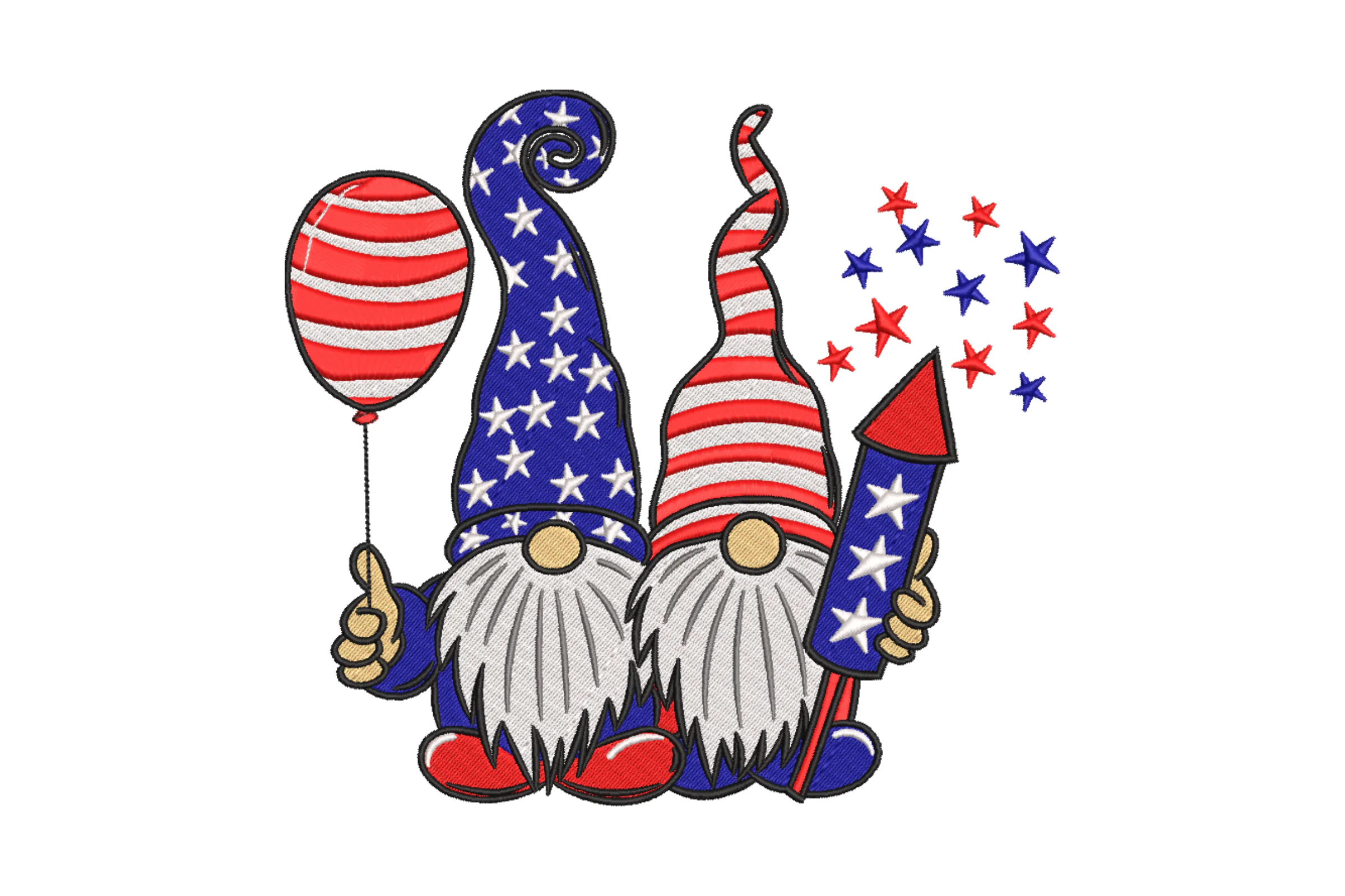 American Gnome Embroidery Design