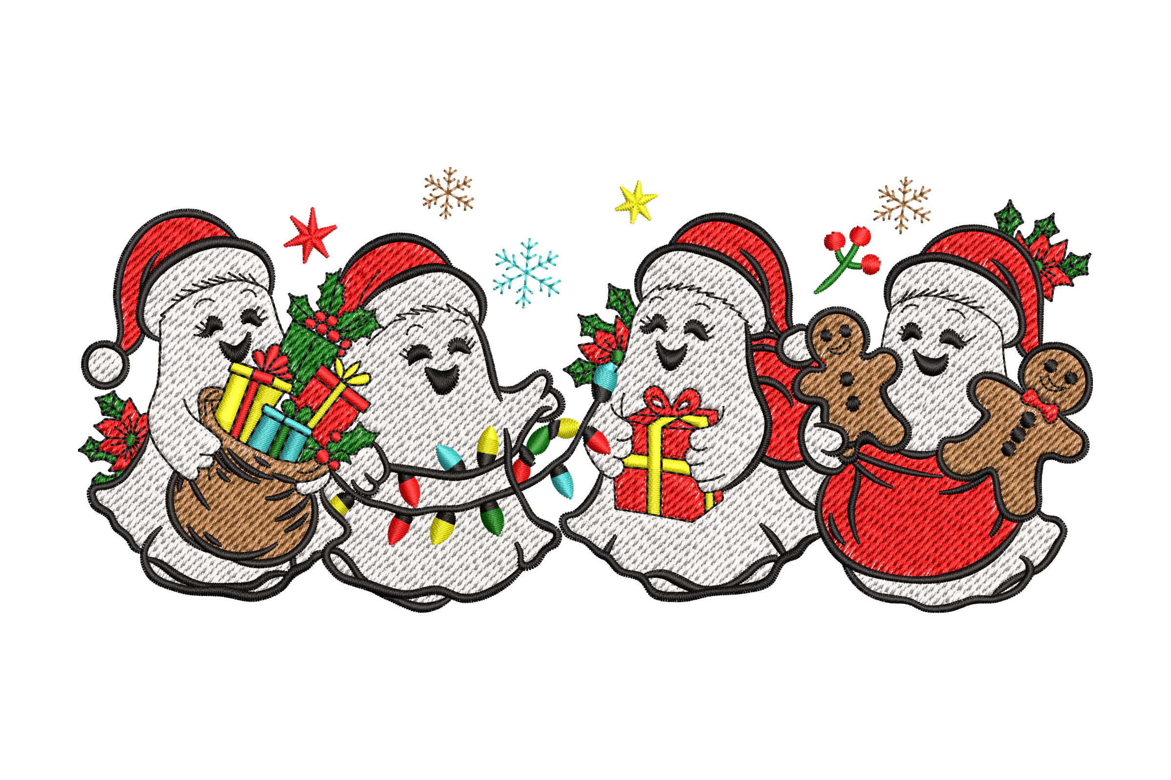 Ghost Christmas  Embroidery Design