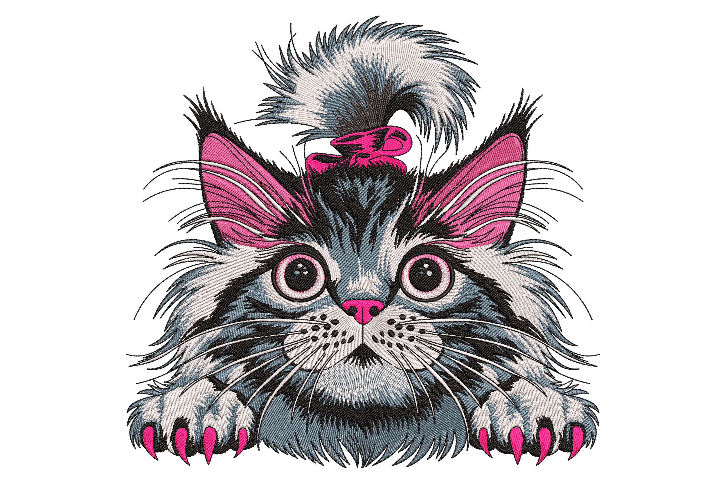 Funny Cat Embroidery Design