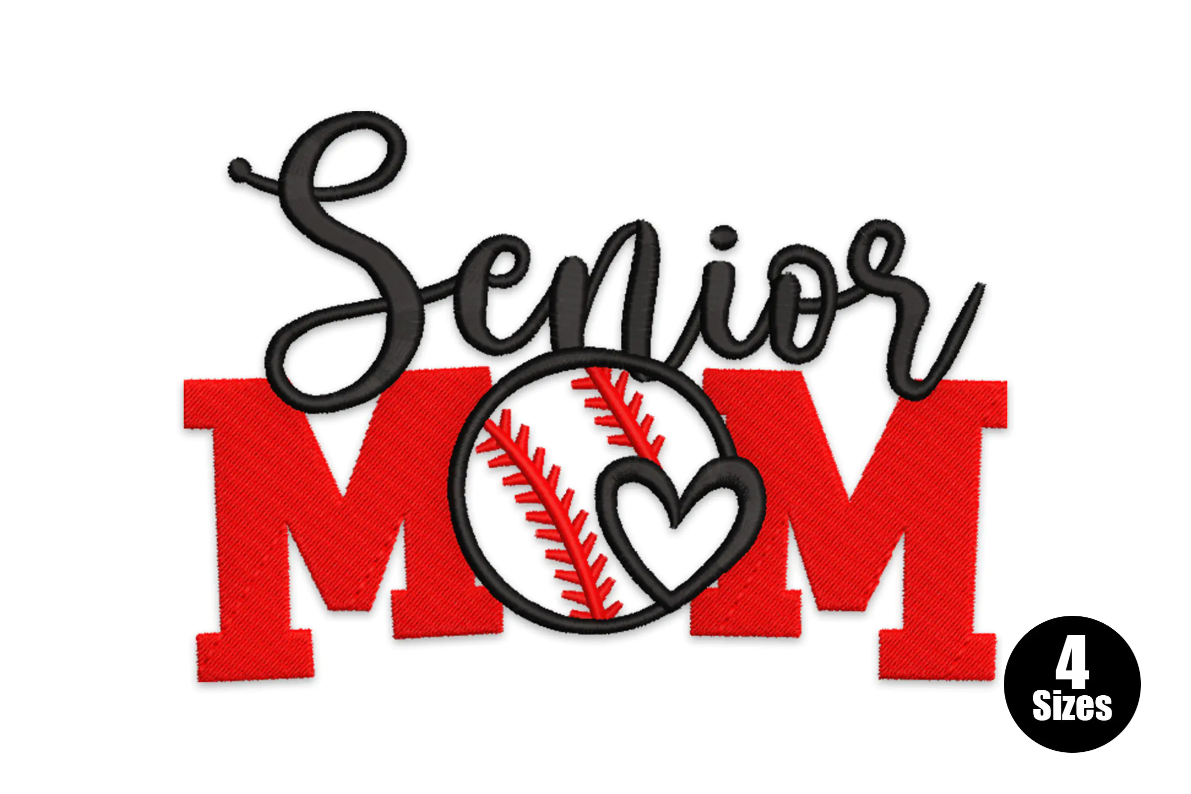 Senior Baseball Mom Embroidery Design