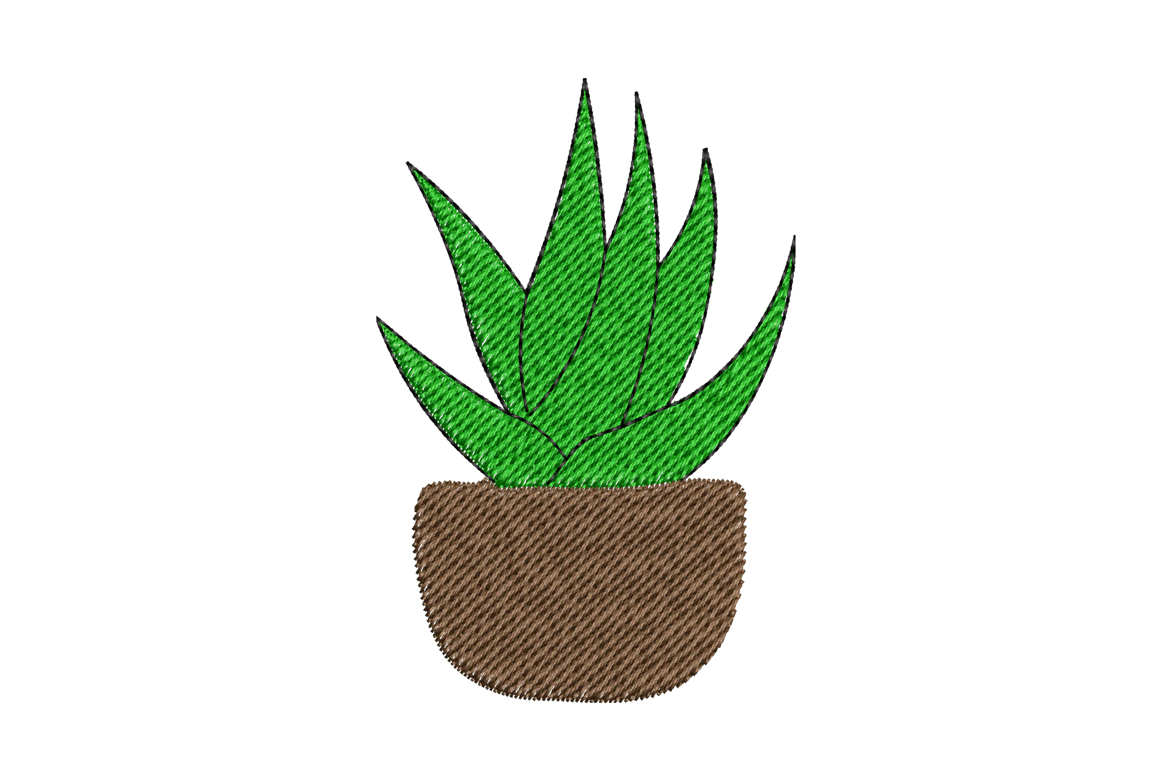 Aloe Vera Plant Embroidery Design