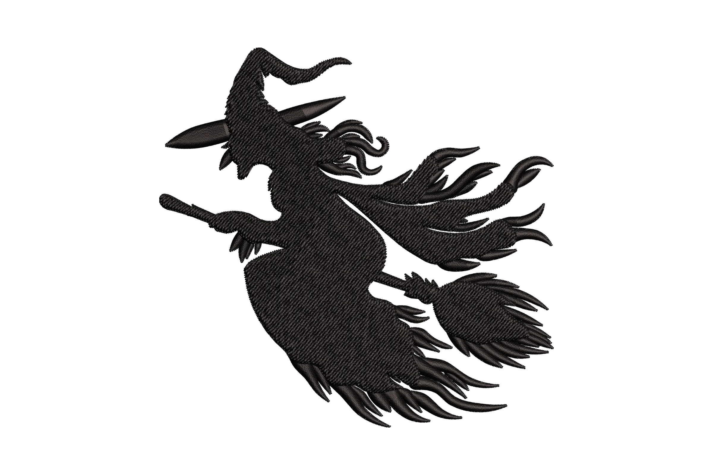 Flying Witch Embroidery Design