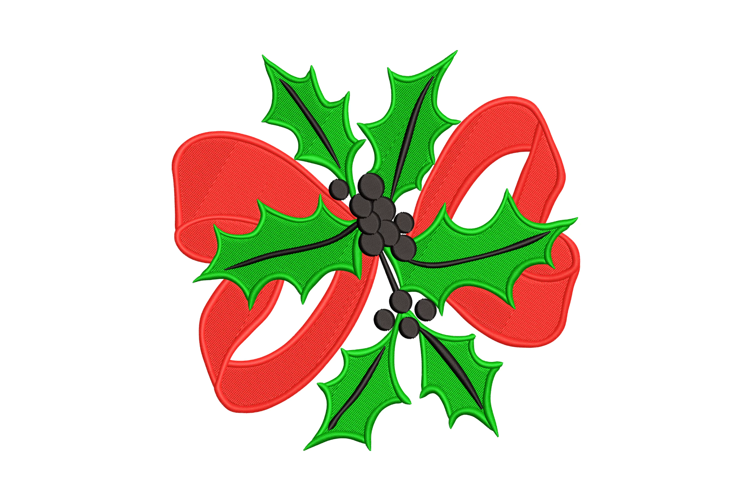 Christmas Holly Embroidery Pattern