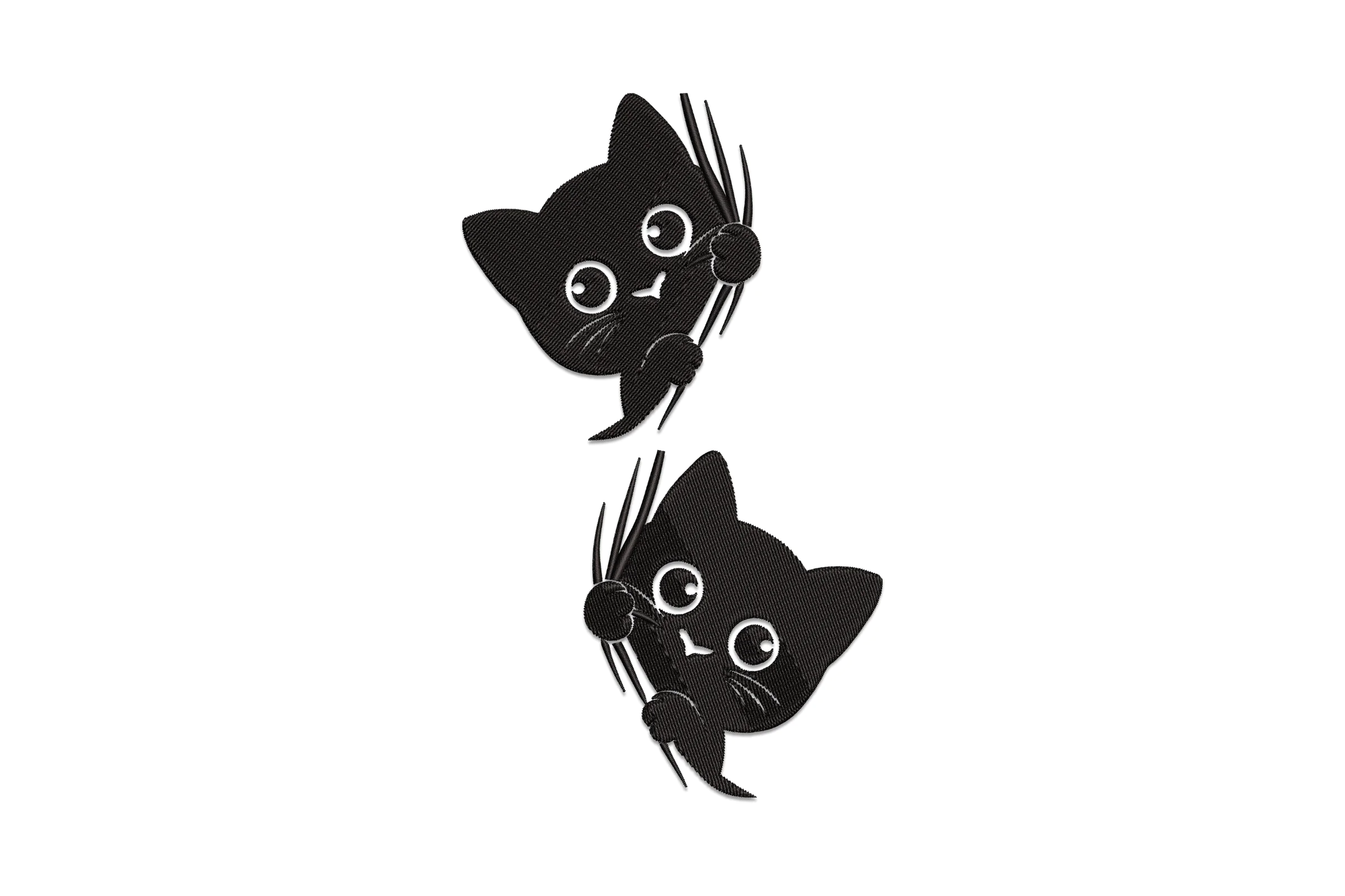 Peeking Black Cat Embroidery Design