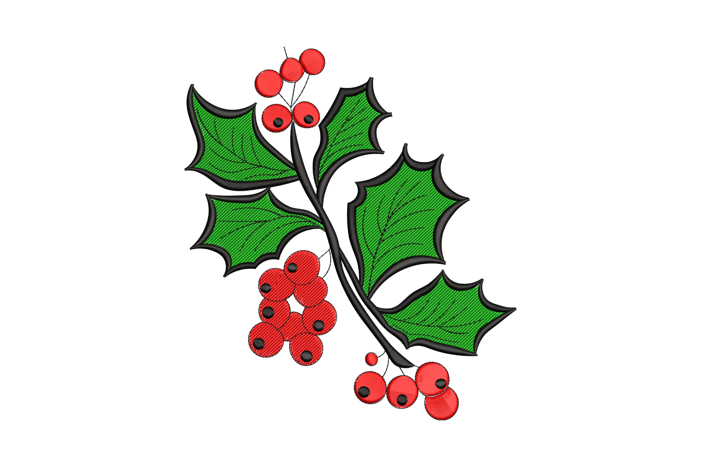Christmas Holly-Machine Embroidery File