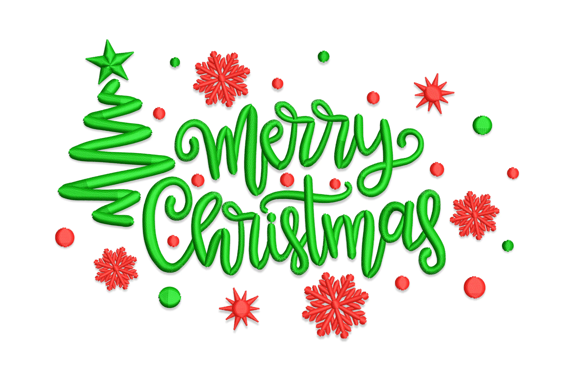 Vintage Merry Christmas Digital Embroidery File