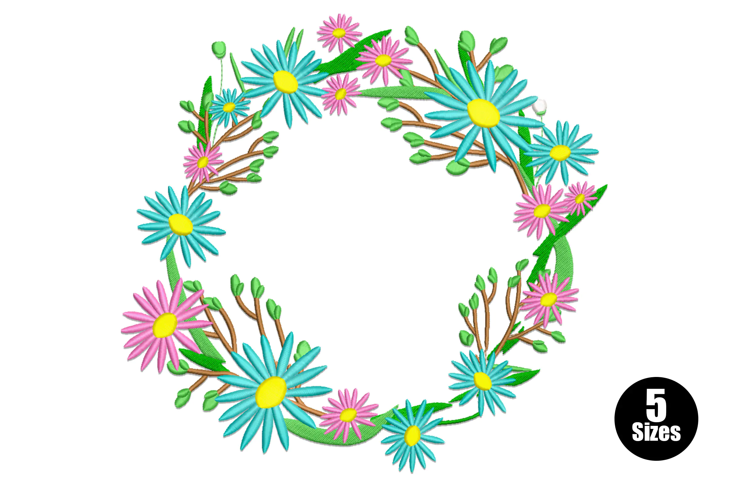 Flowers Frame Embroidery Design