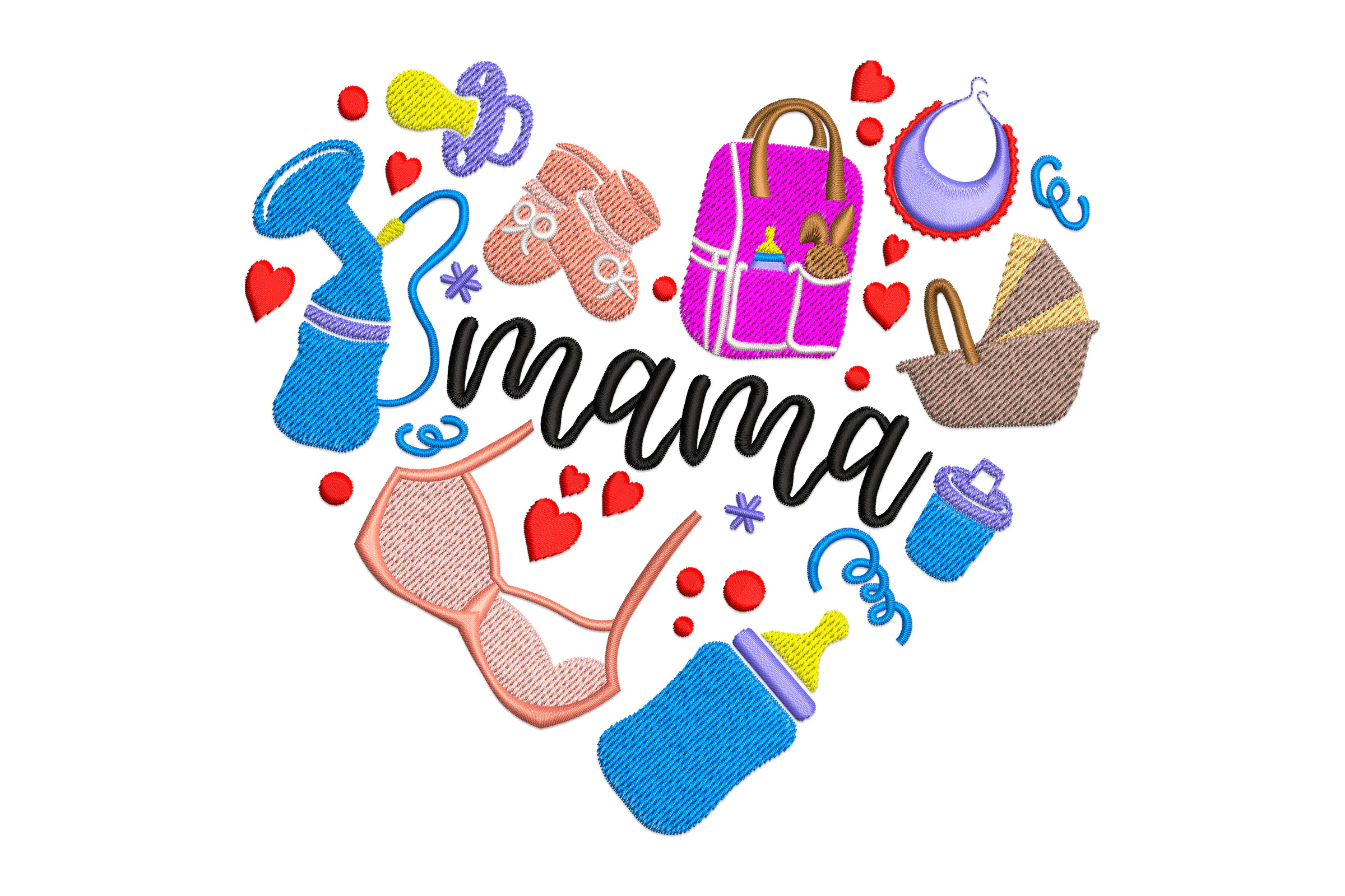 Mama Embroidery Design