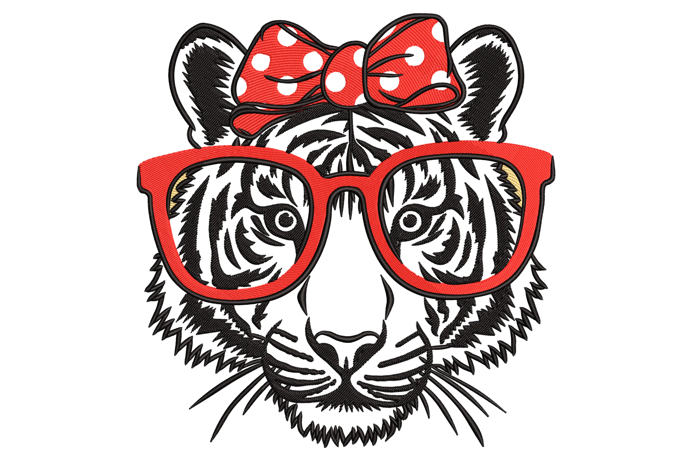 Trendy Tiger Face Embroidery Design