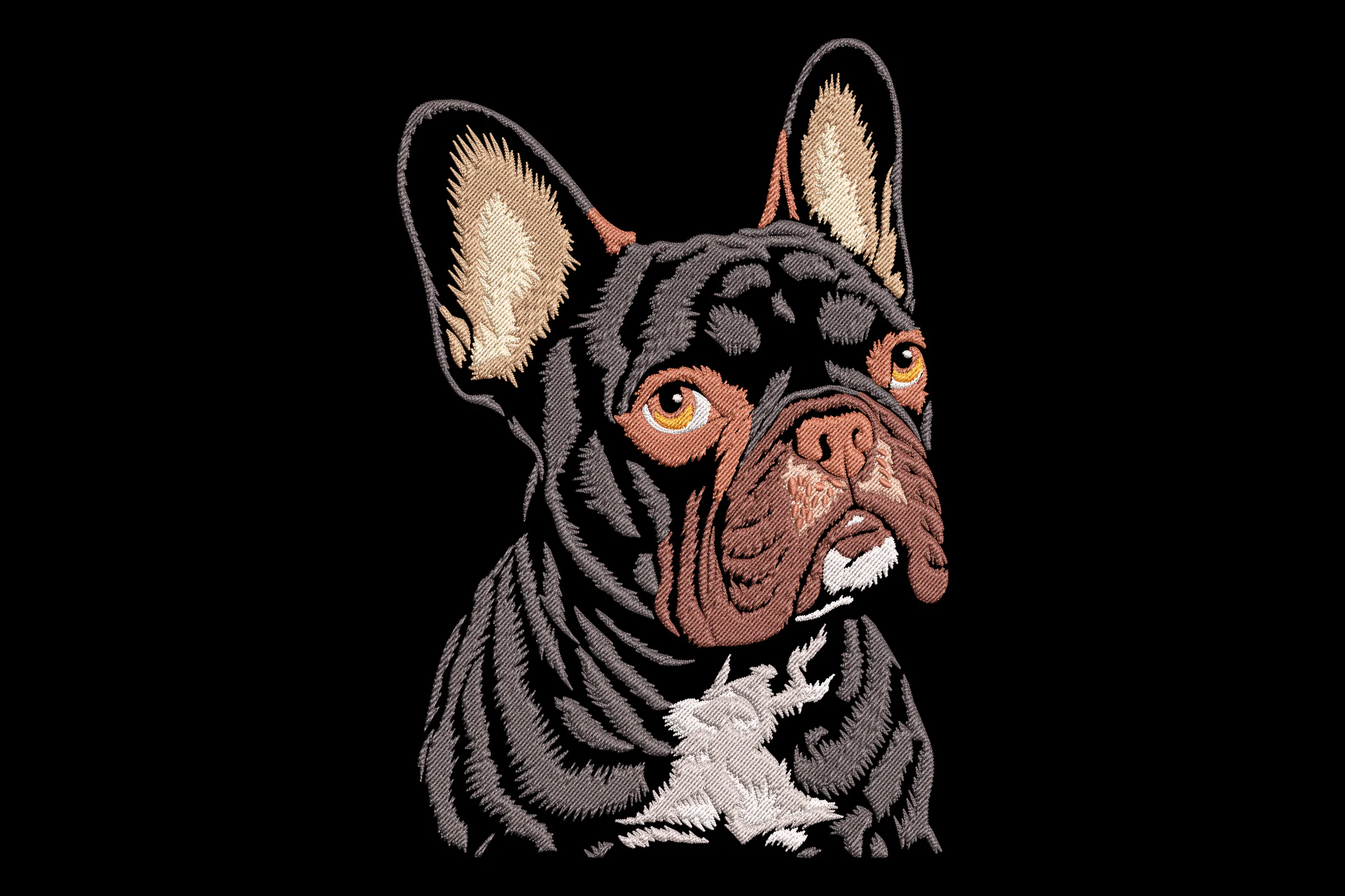 French Bulldog Embroidery Design File