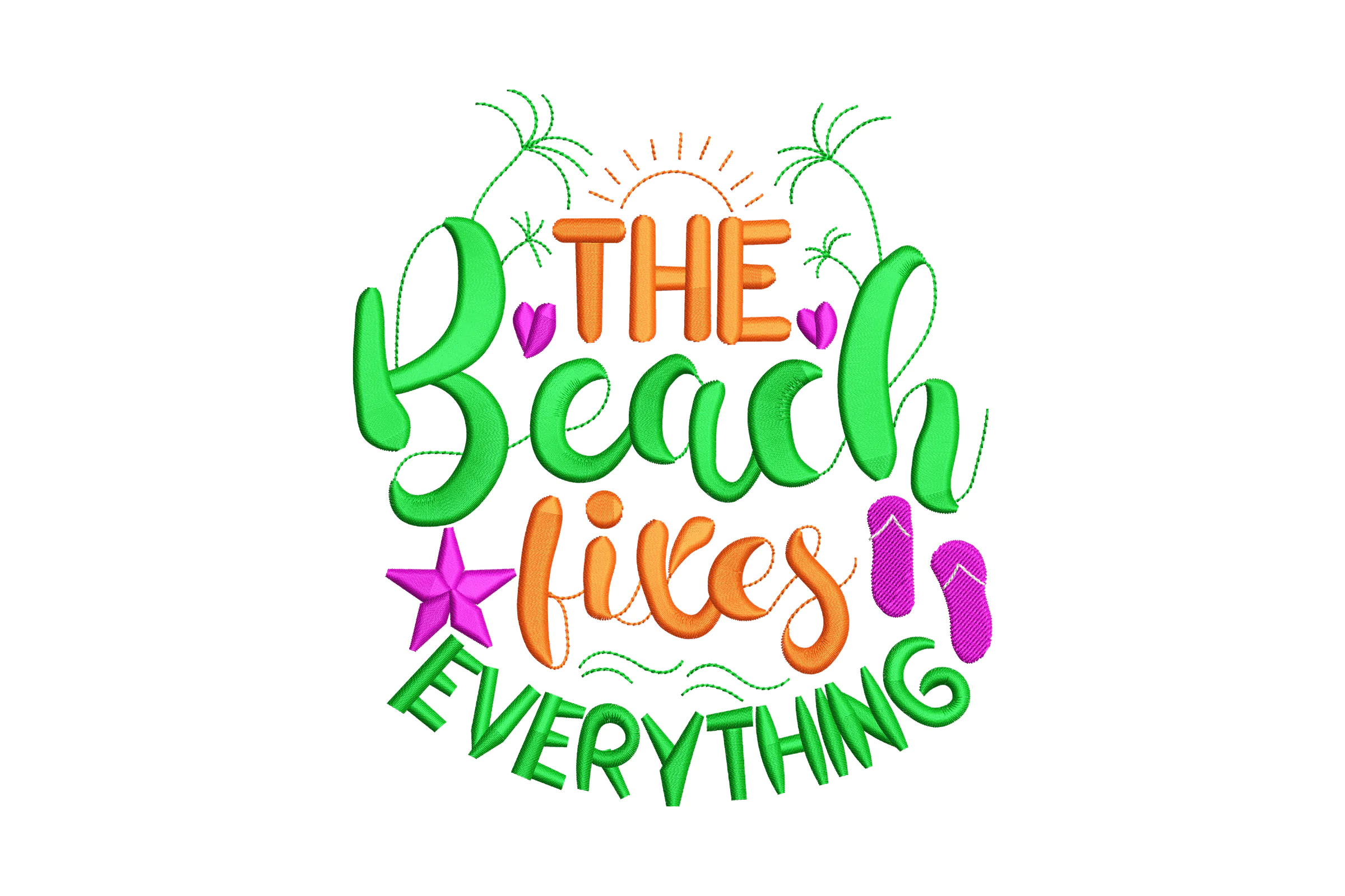 Beach Quote Embroidery Design