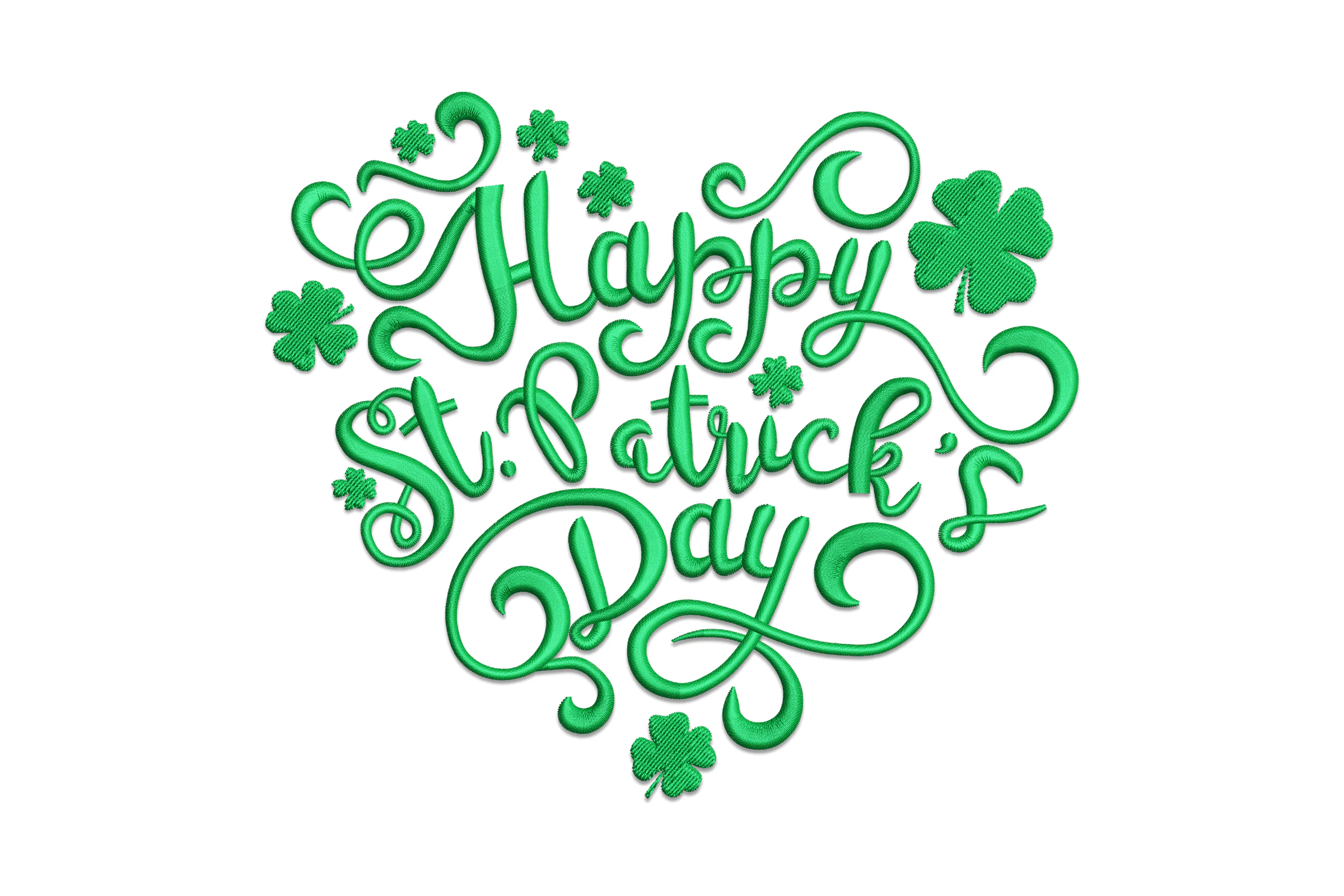 Happy St. Patricks Day Embroidery Design Pattern
