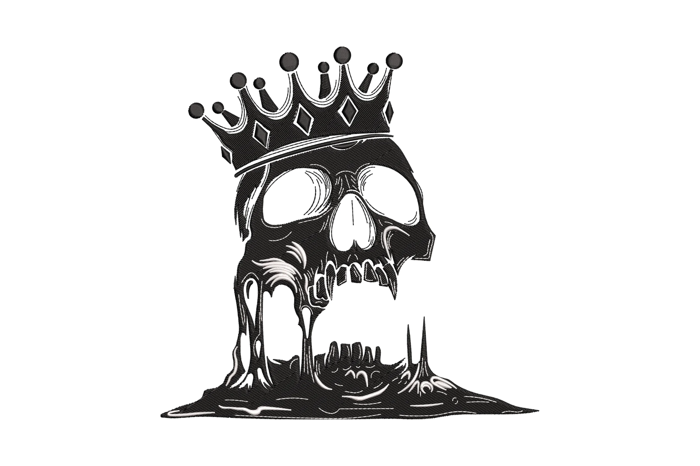 Crown Skull Embroidery Design