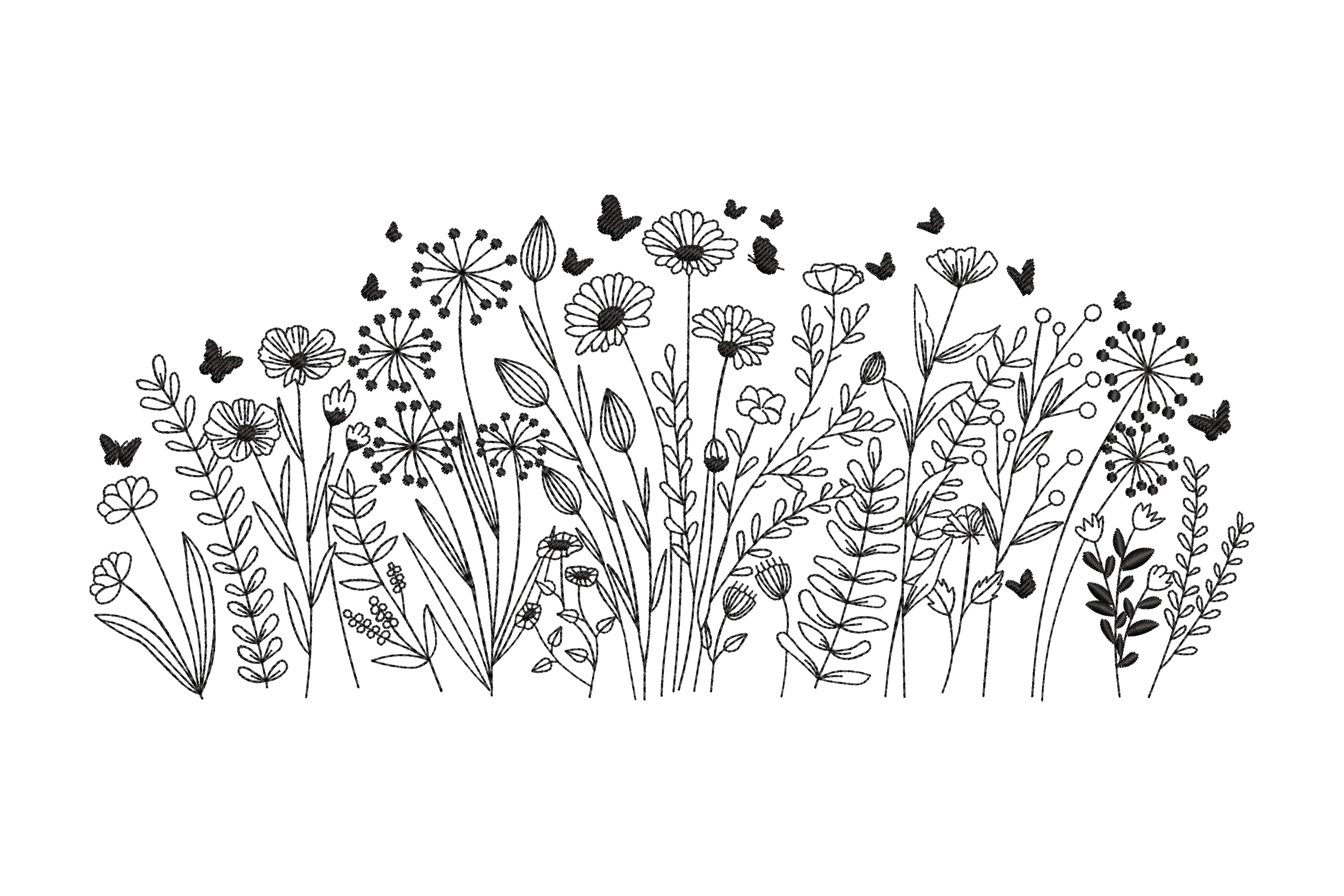Wildflower Meadow Embroidery File