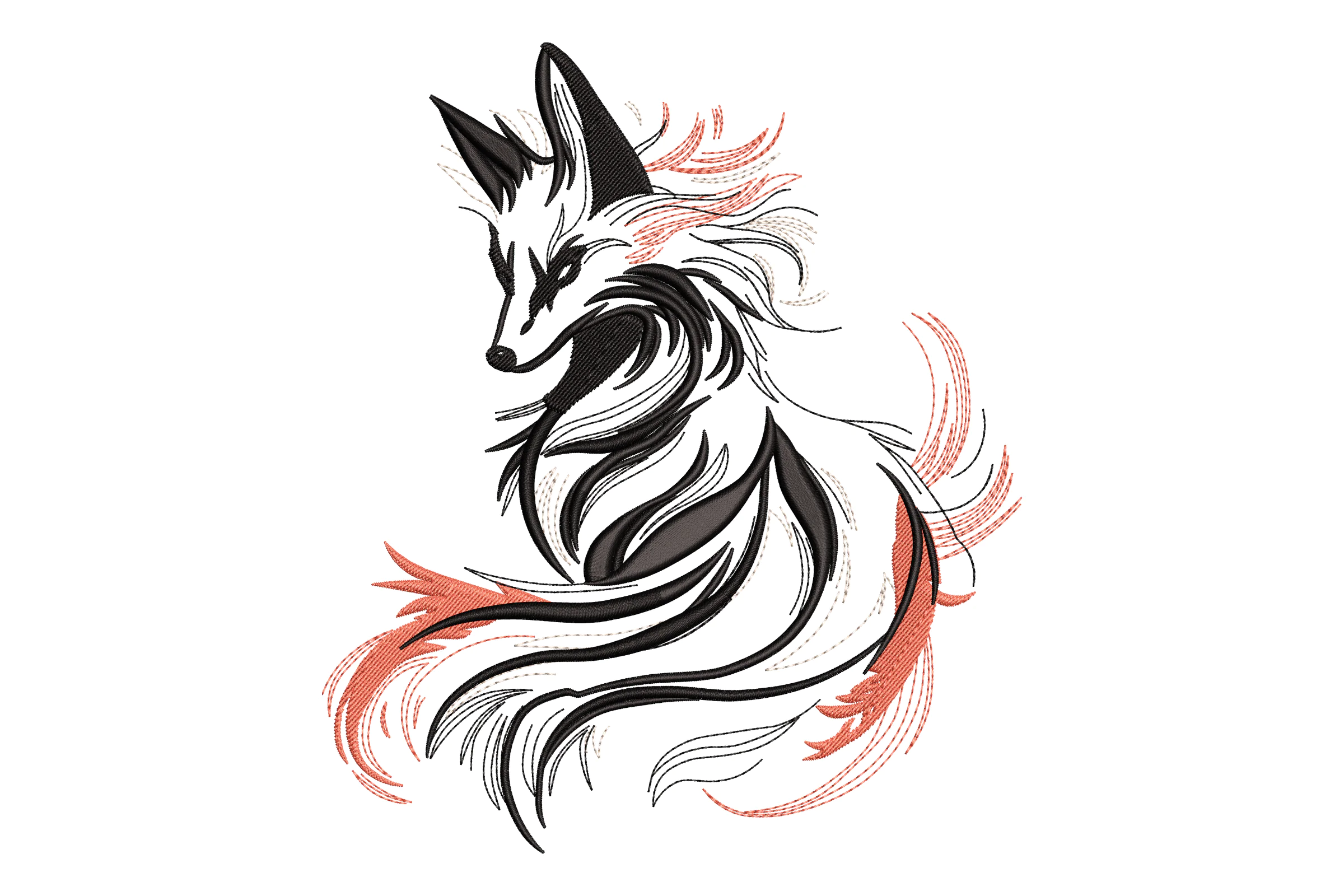 Colorful Fox Embroidery Design