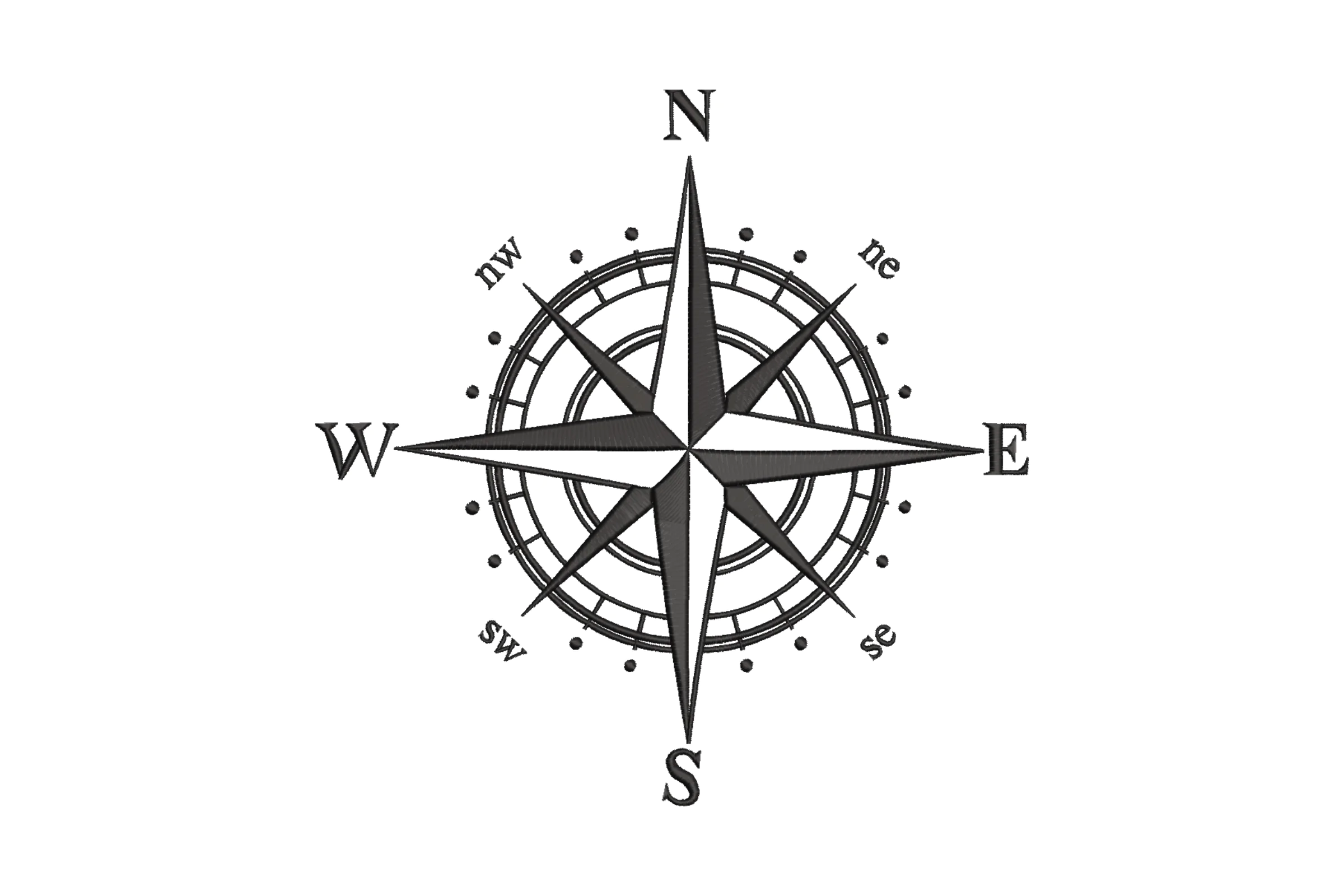 Compass Digital Embroidery Design File