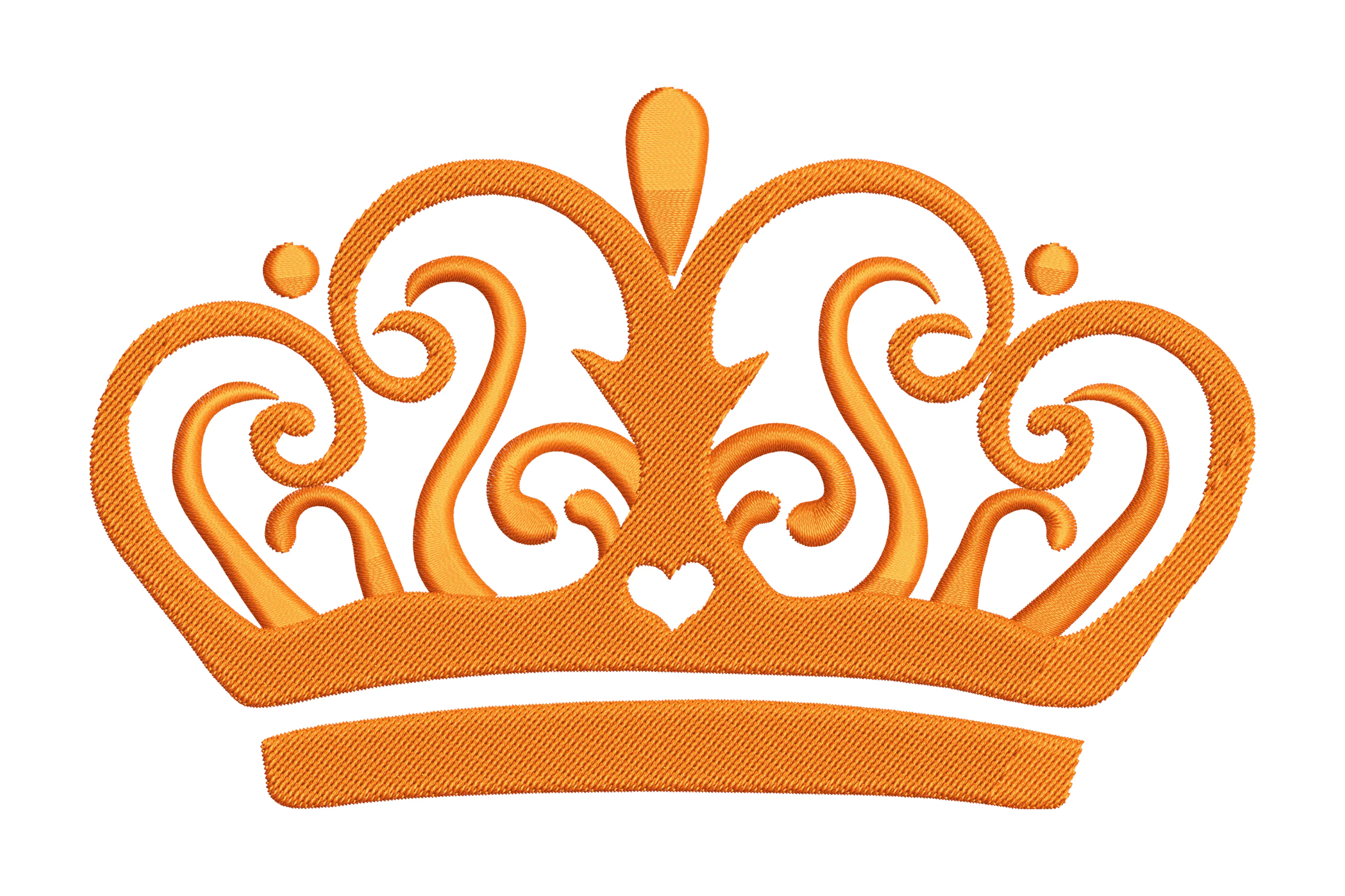Elegant Heart Crown Embroidery Design