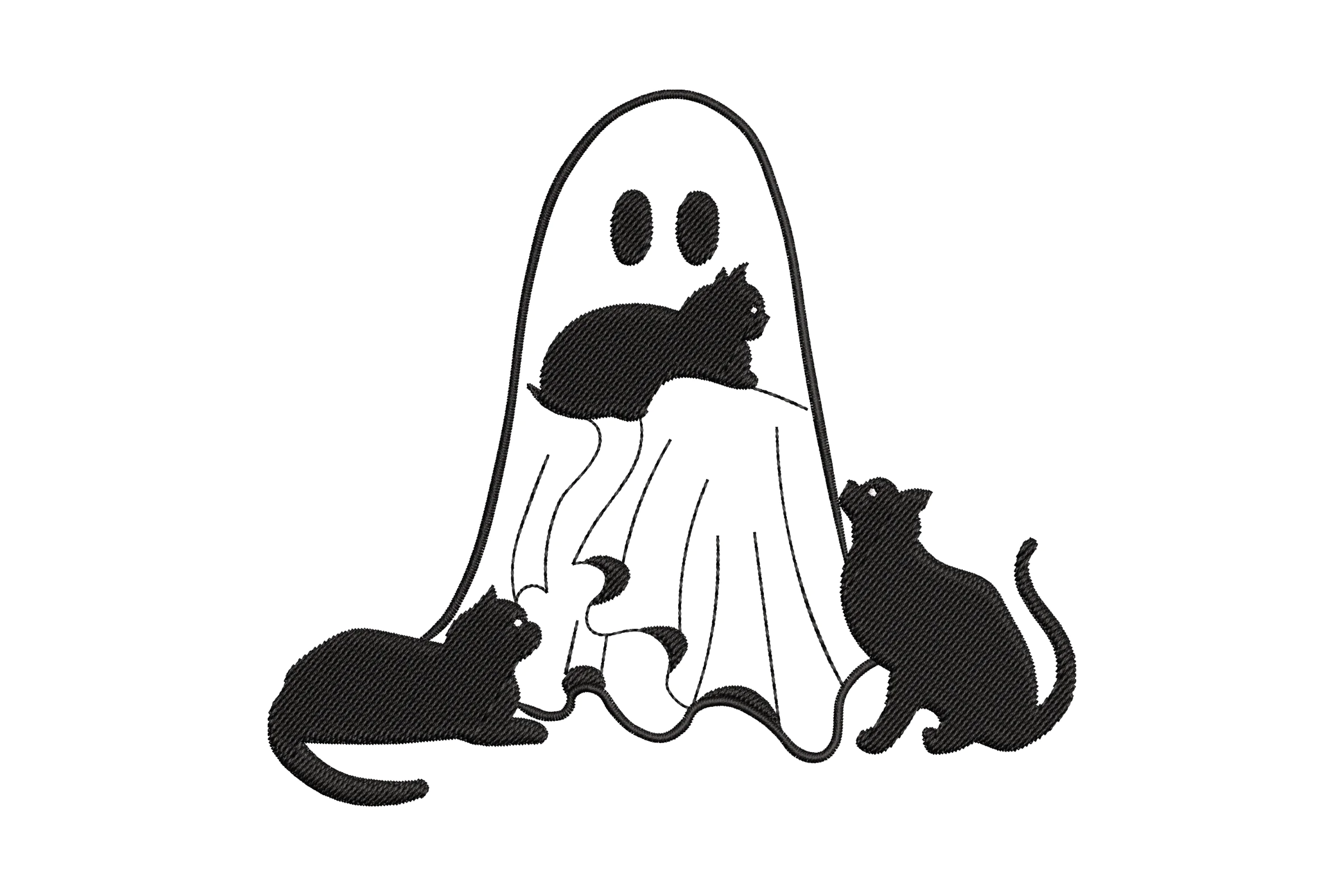 Cat Ghost Embroidery Design File