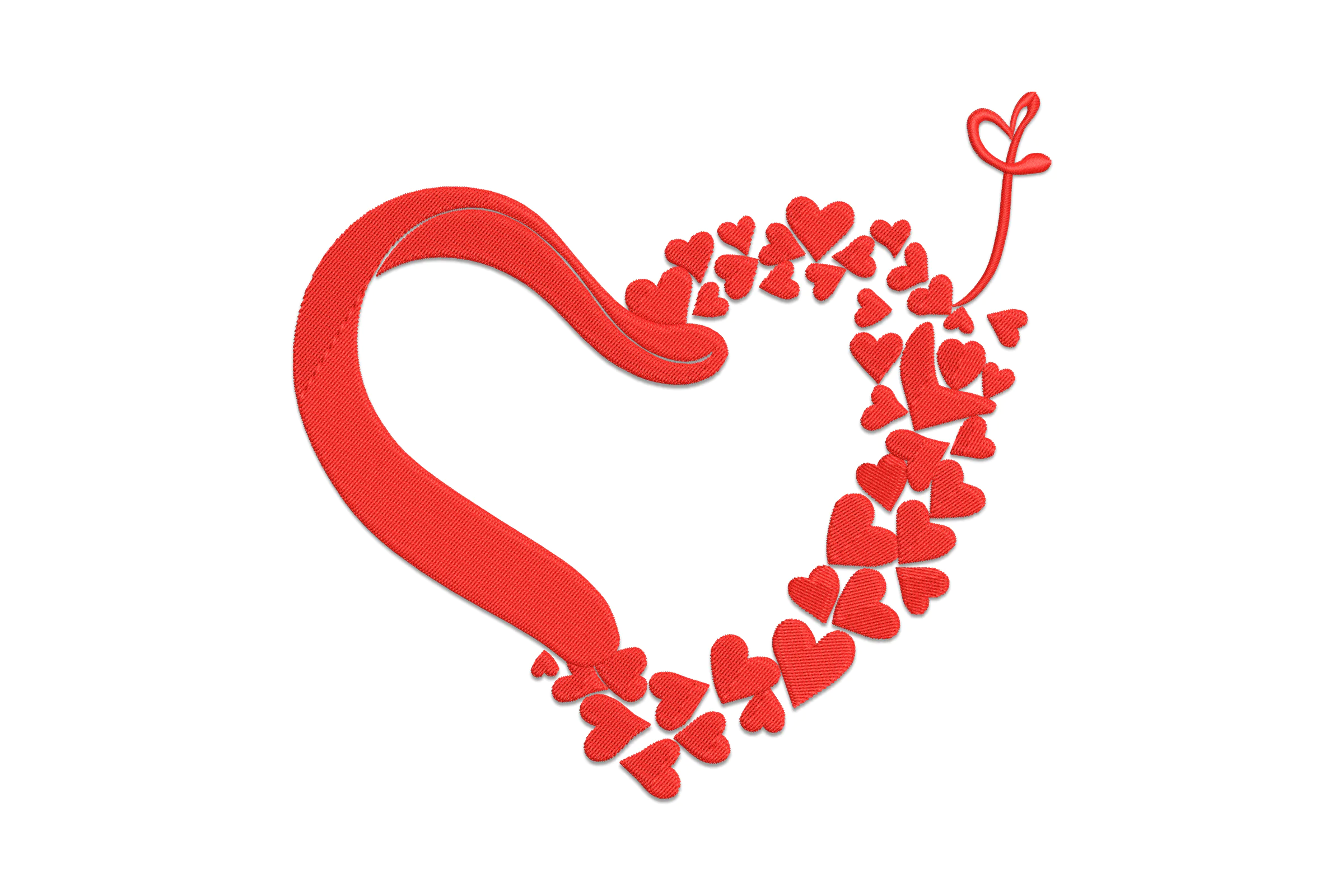 Romantic Love Heart Embroidery Design File