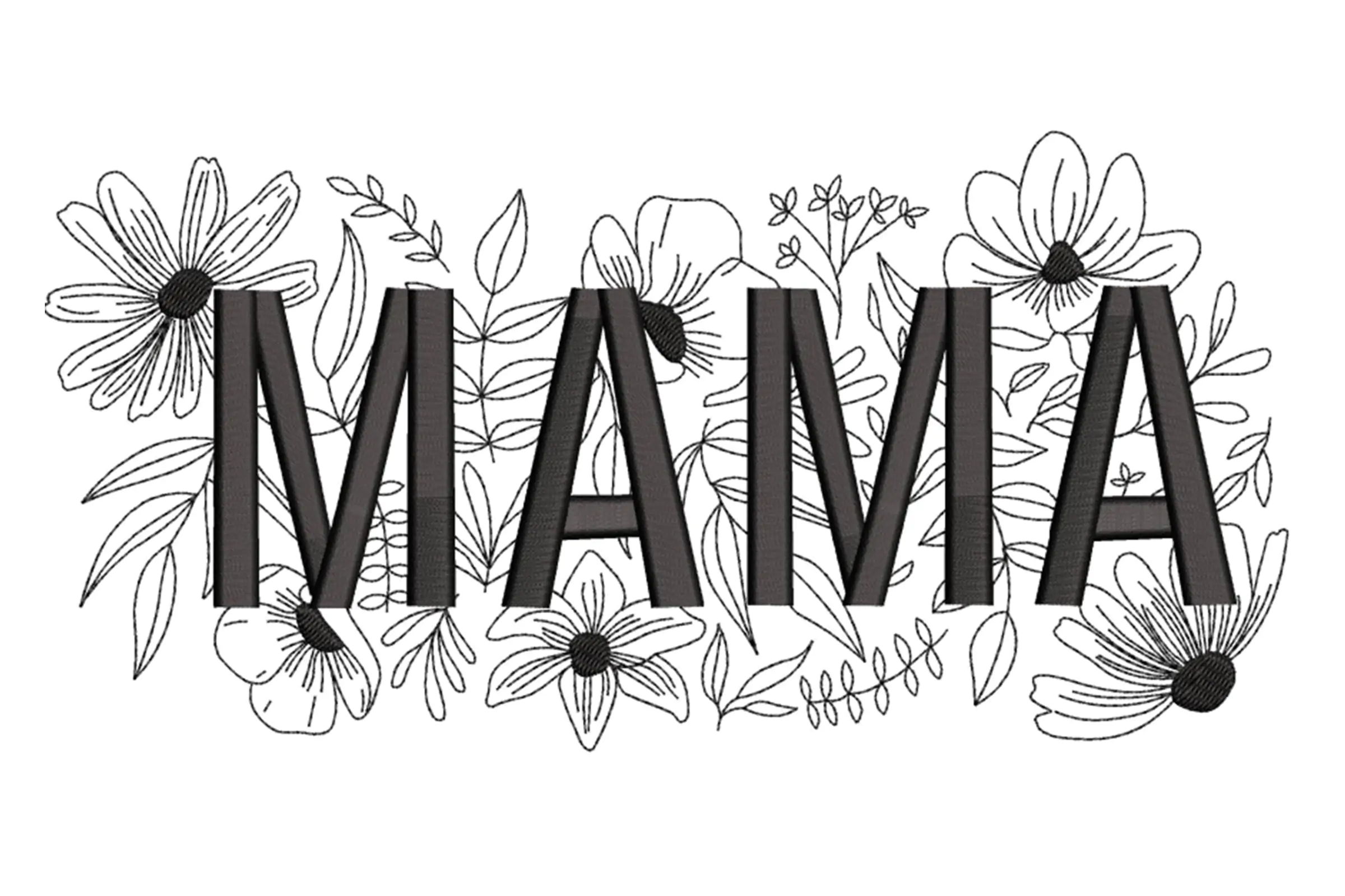 Floral Mama Embroidery Design