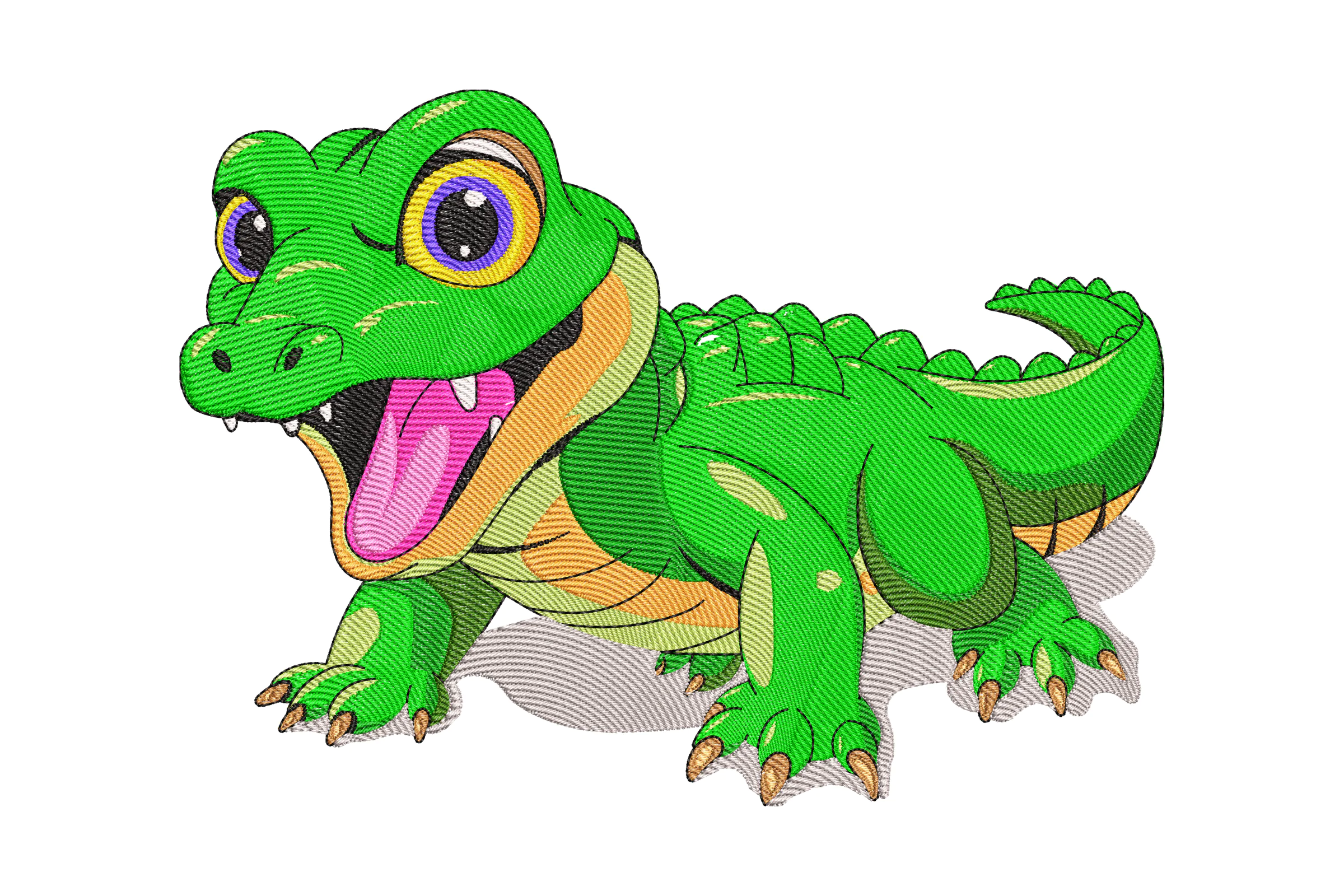 Cute Crocodile Embroidery Design