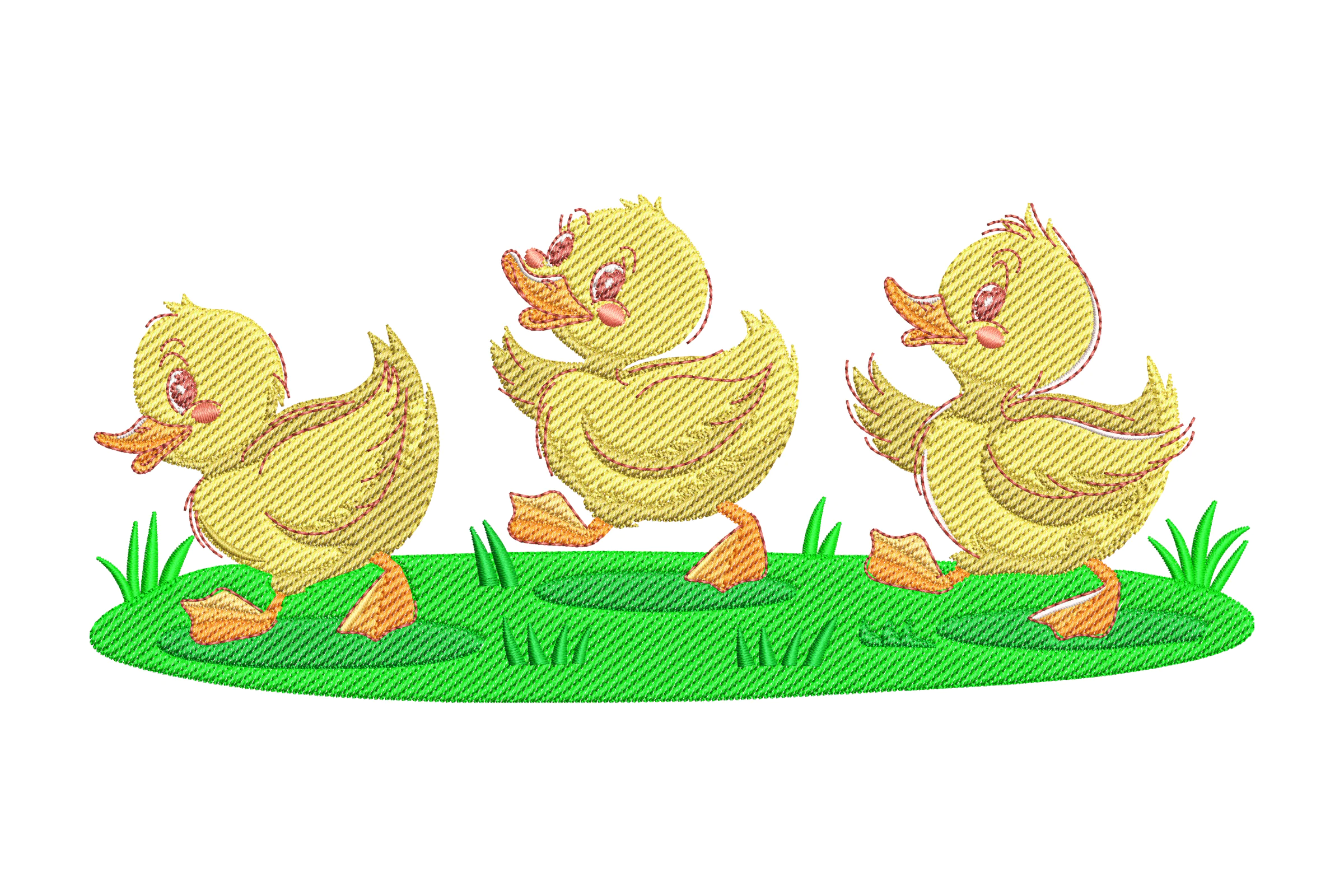 Walking Ducks Embroidery Design