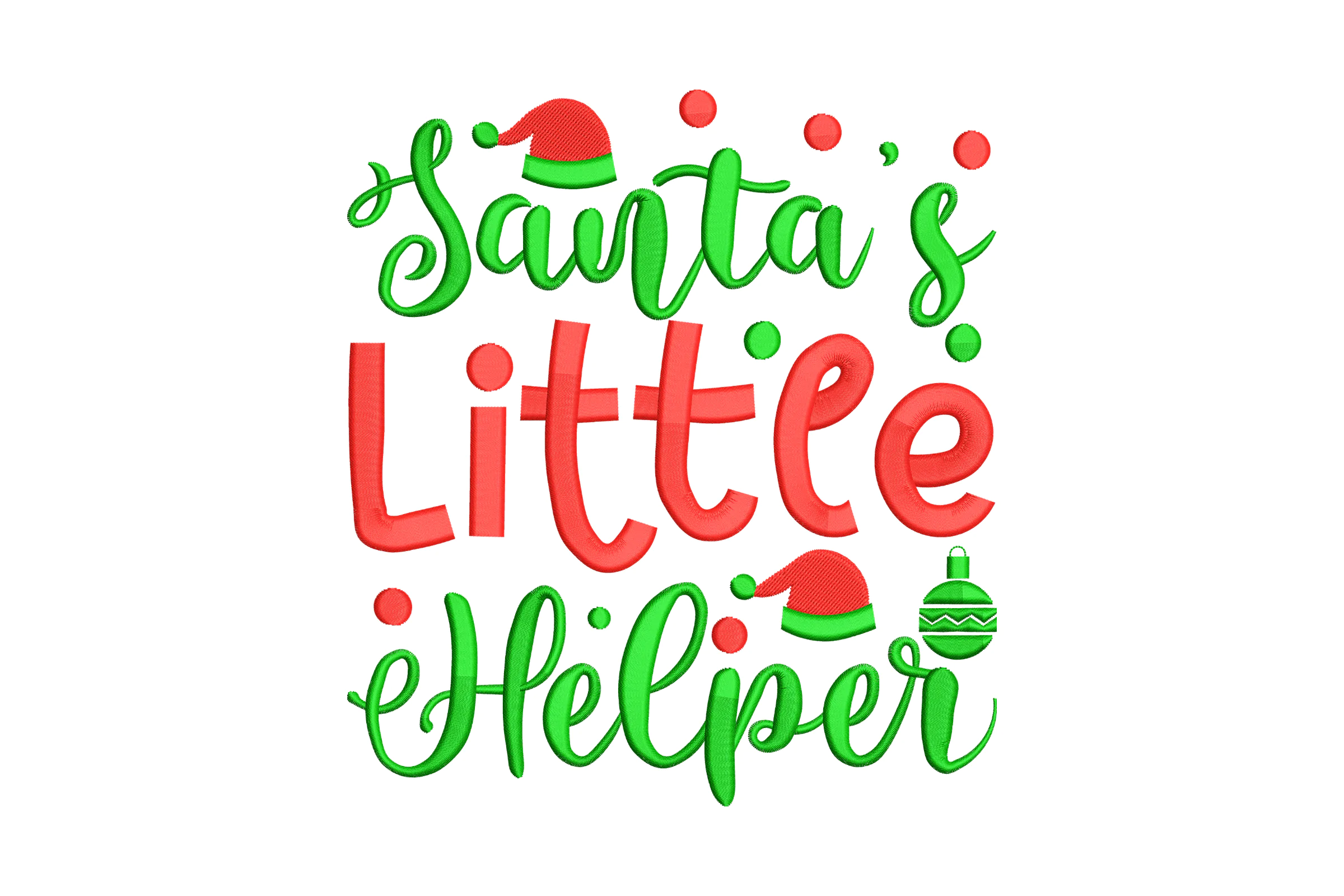 Santa's Little Helper Christmas Embroidery Design