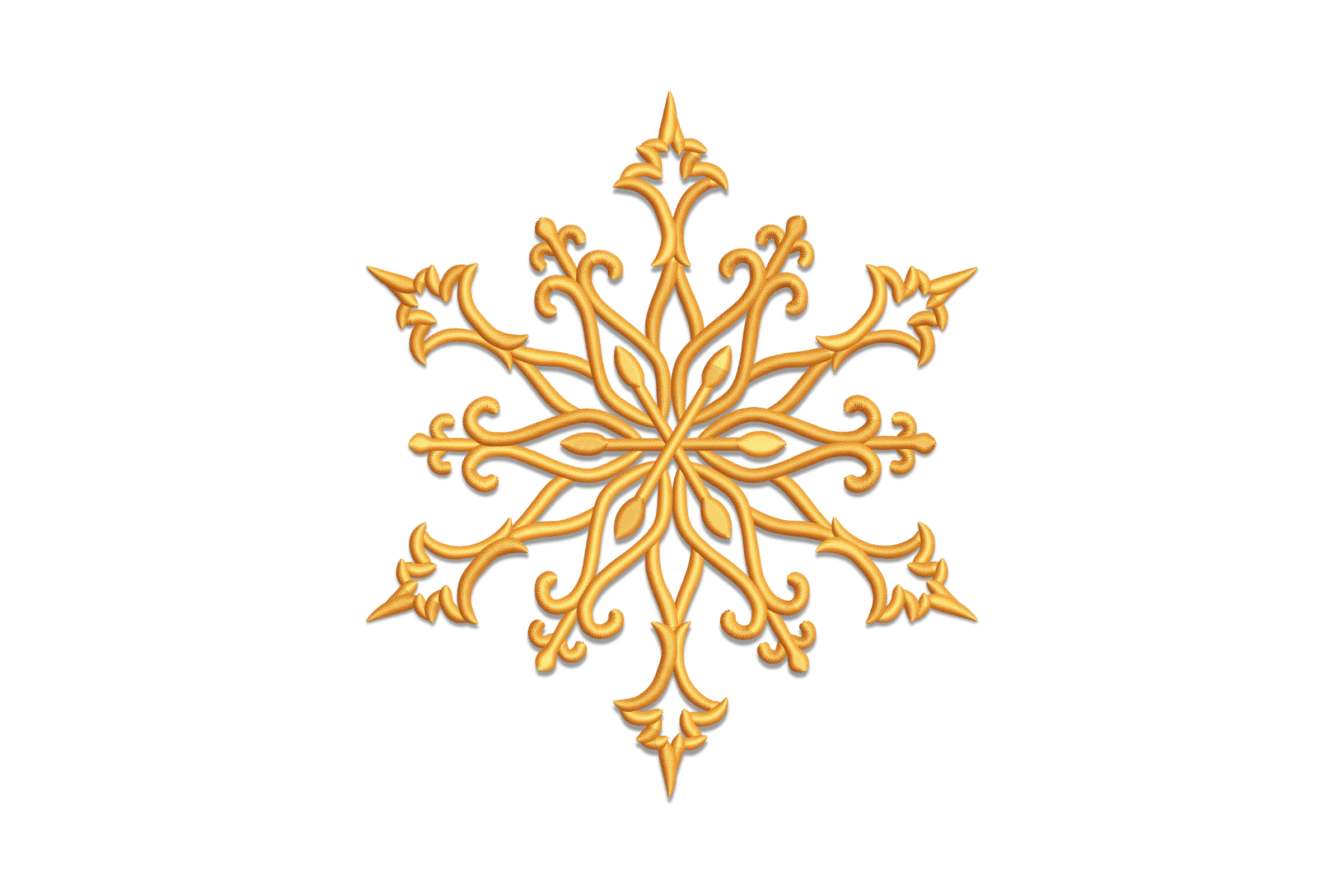 Gold snowflake Christmas Machine Embroidery Design