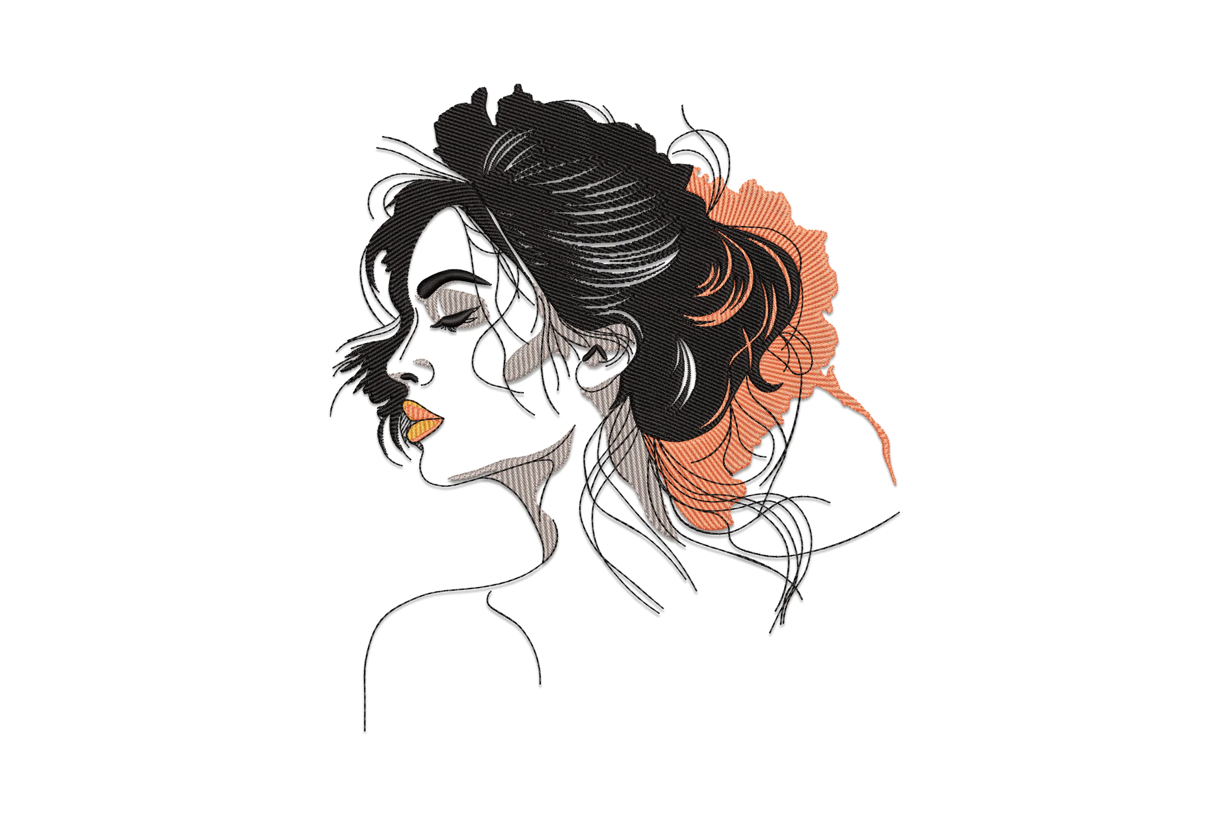 Fashion Woman Embroidery Design