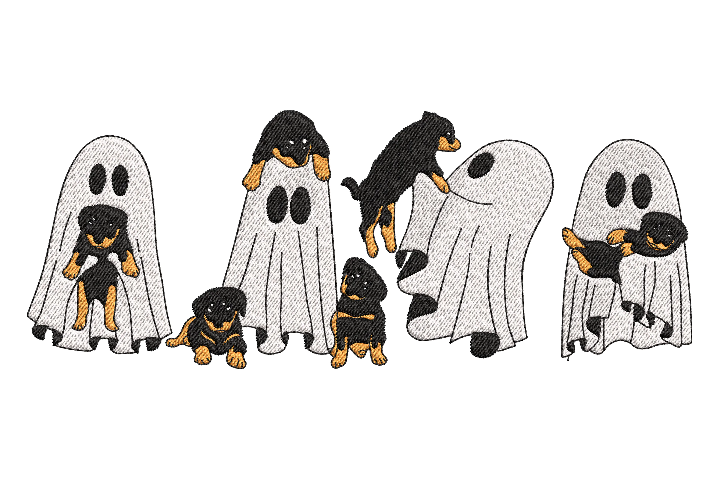Dog Ghosts Embroidery Design