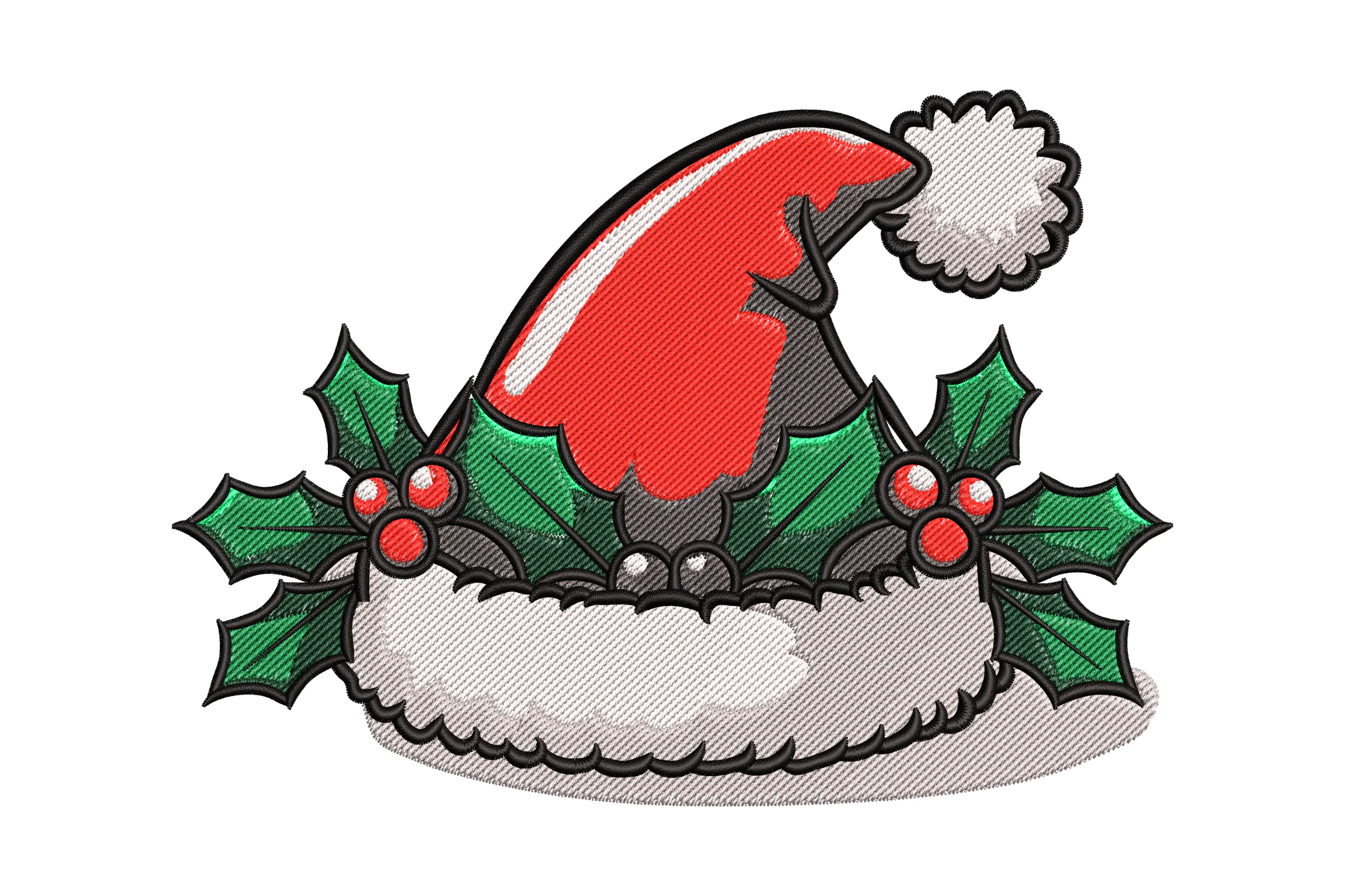 Santa Hat Embroidery Design Pattern