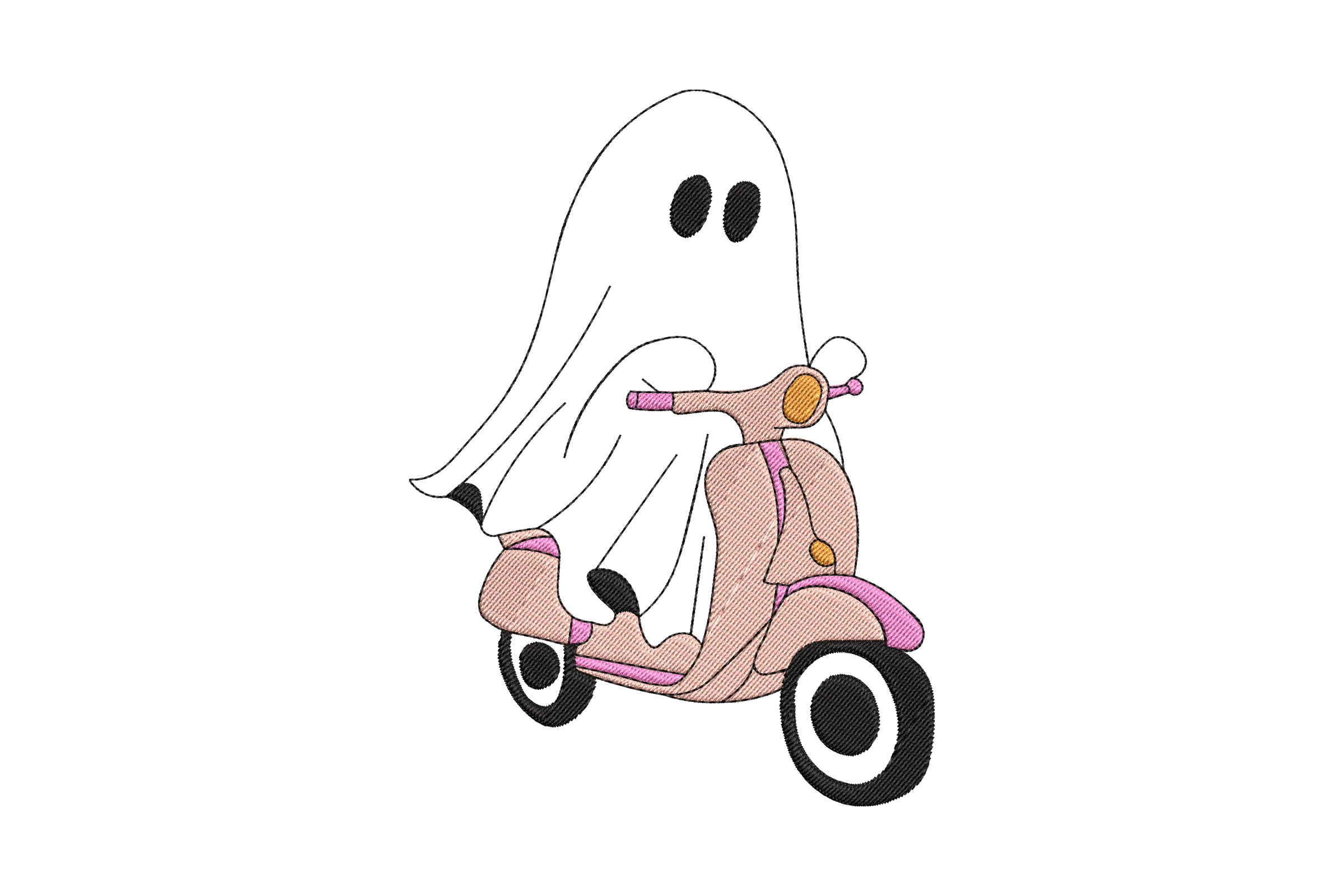 Scooter Ghost Embroidery Design