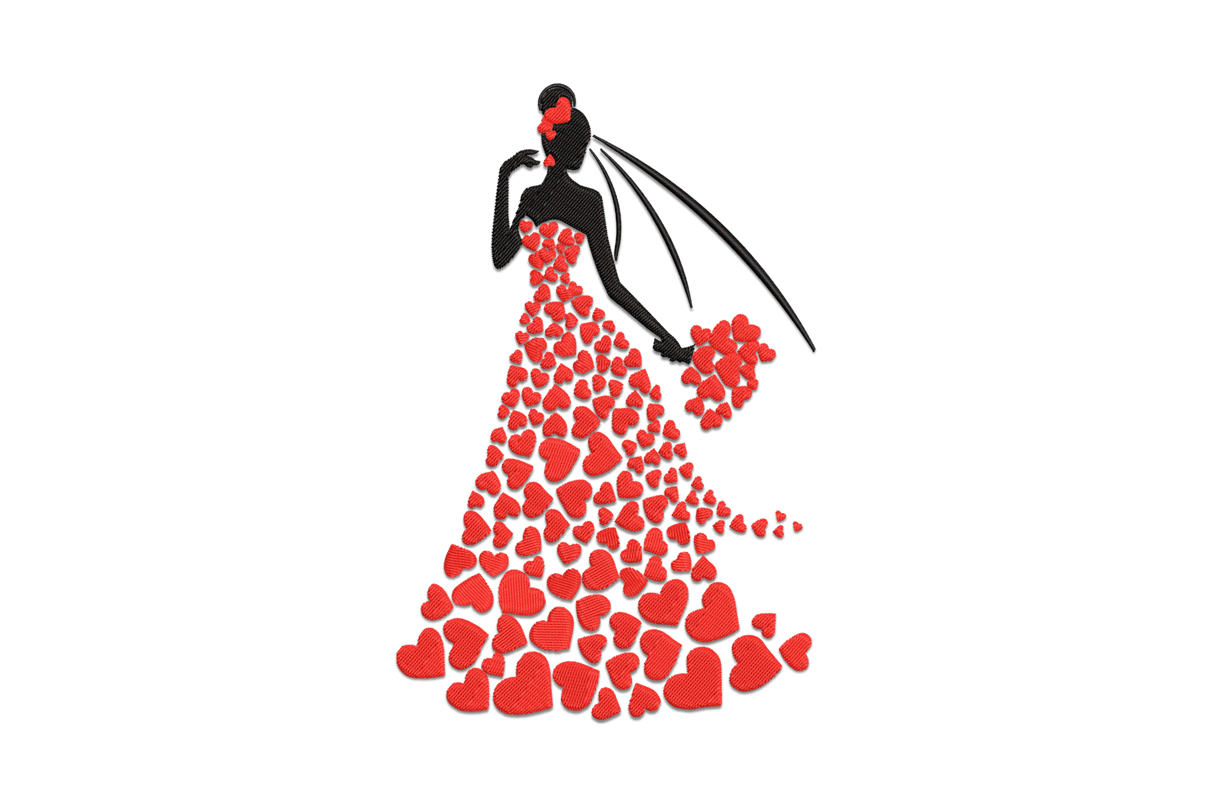 Valentine's Girl Embroidery Design File