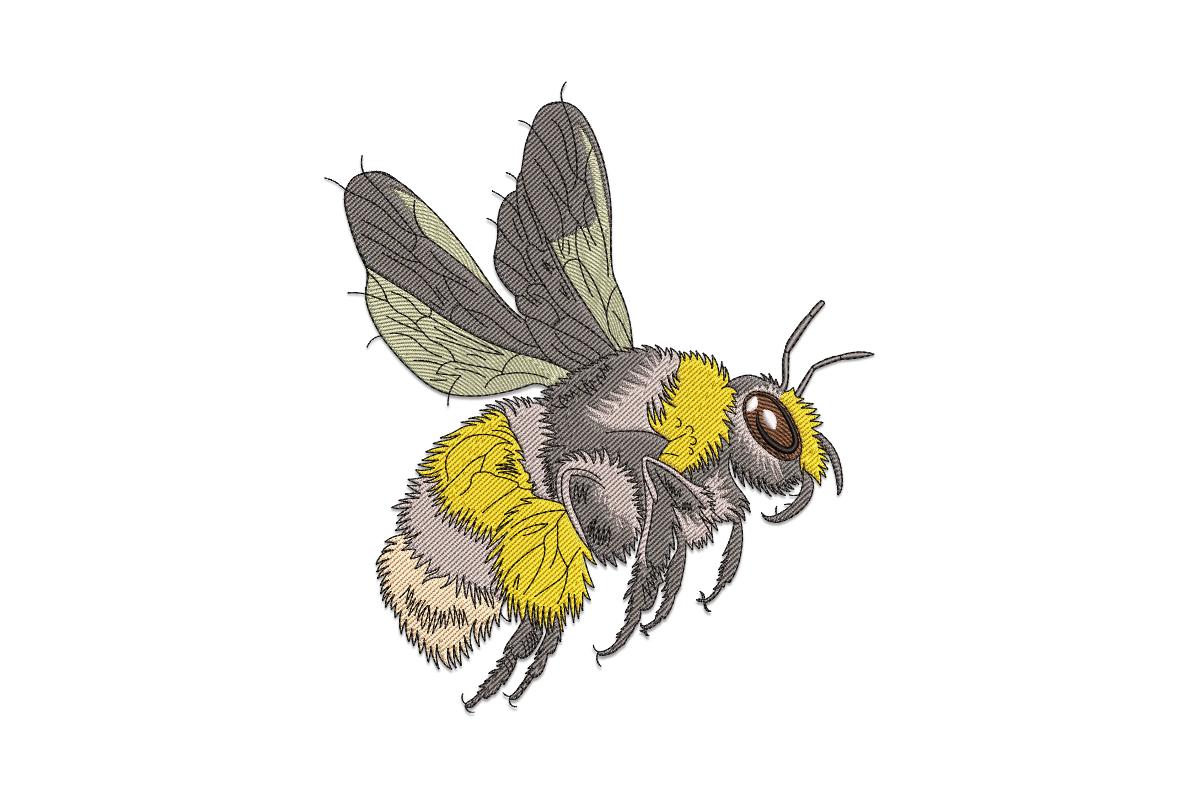 Flying Bumblebee Embroidery Design