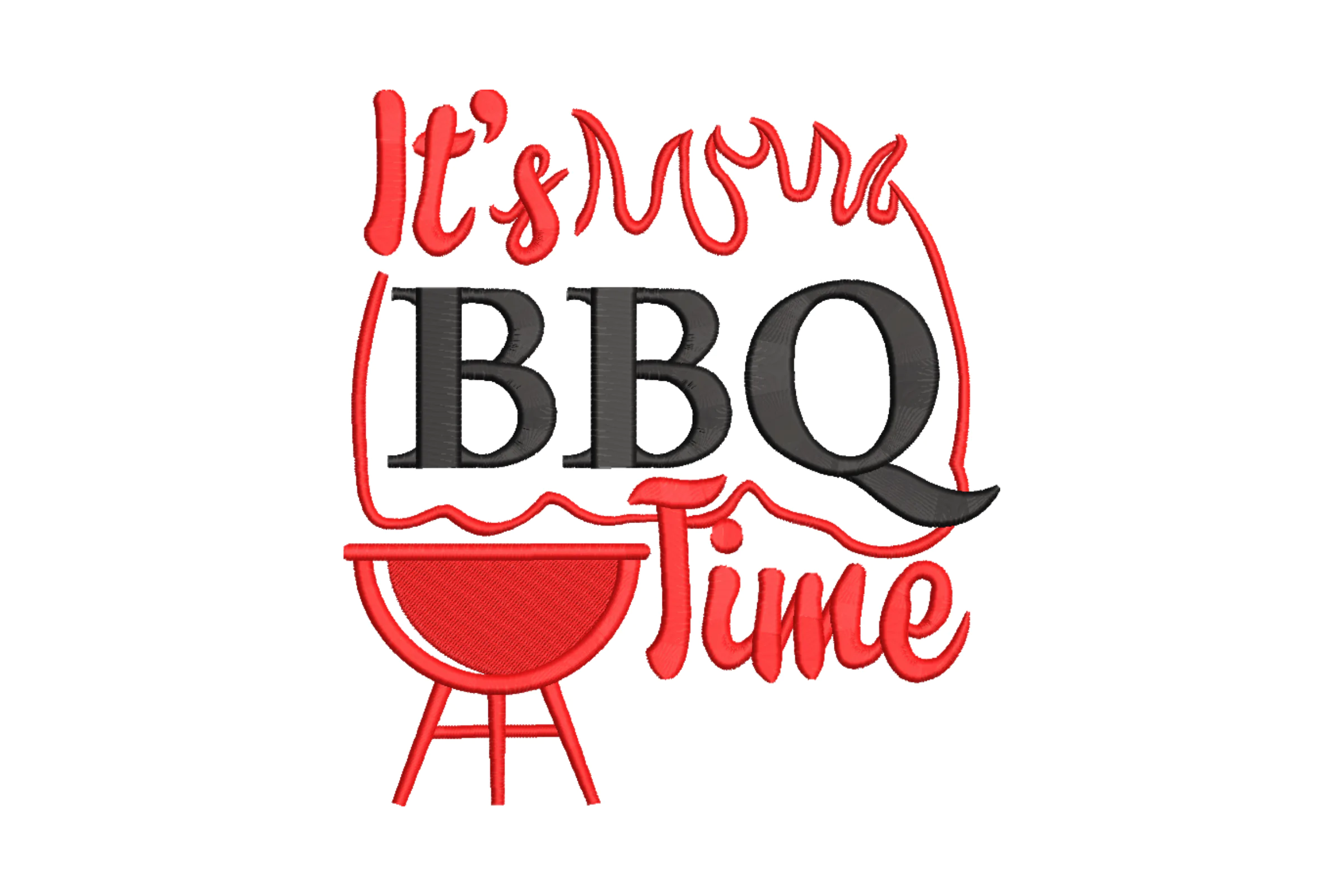 BBQ Time Embroidery Design