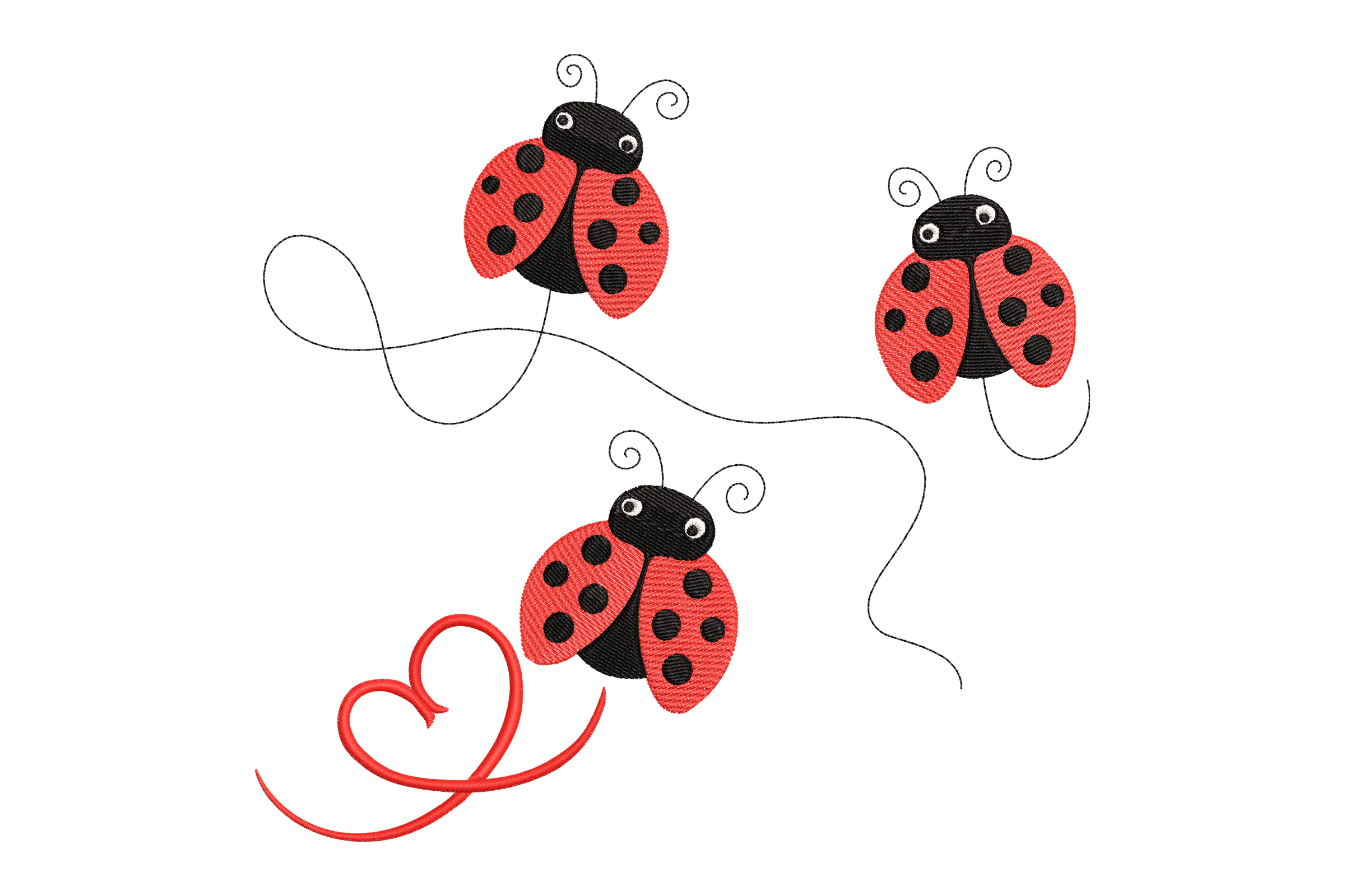 Cute Ladybug Embroidery Design