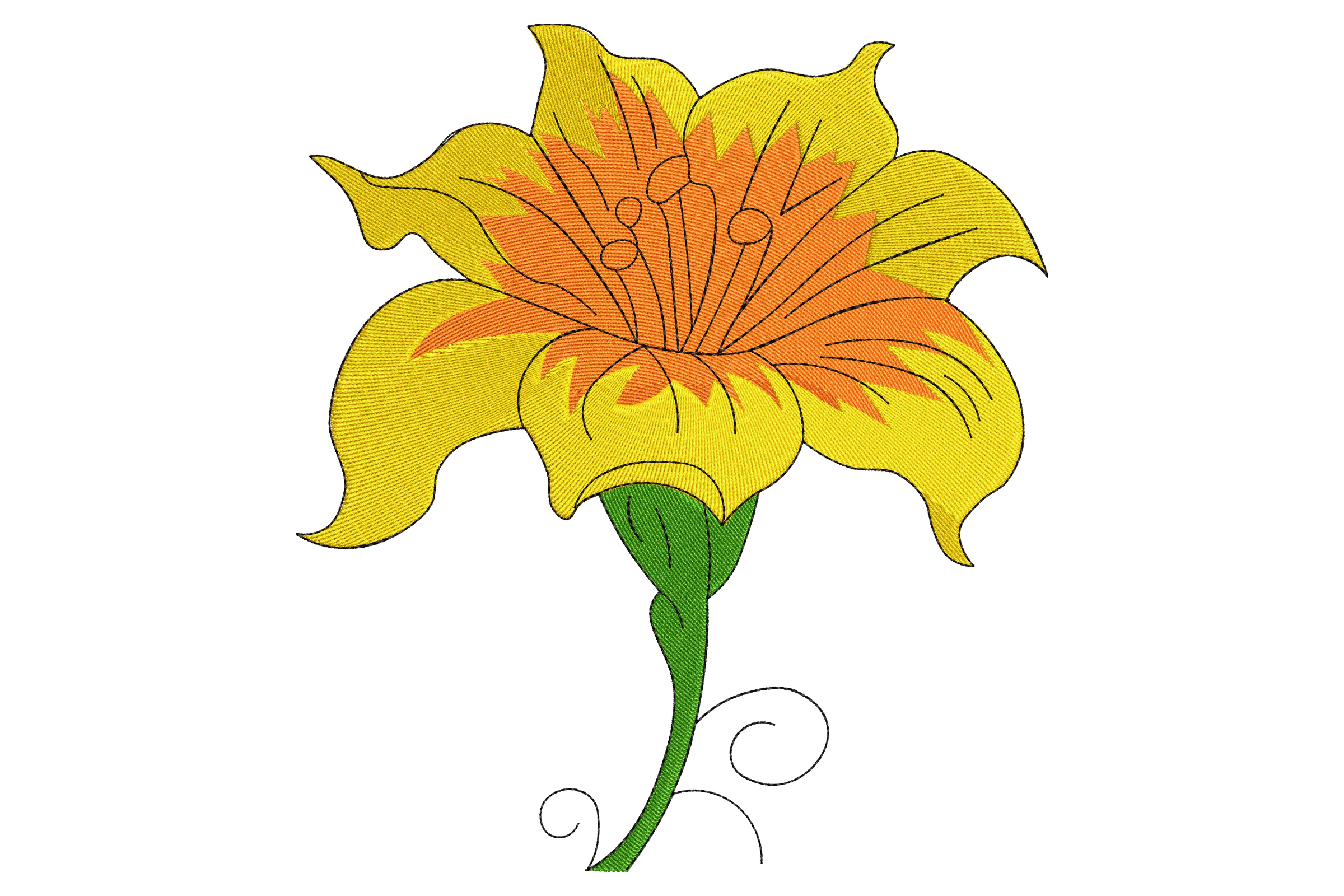 Yellow Flower Embroidery Design