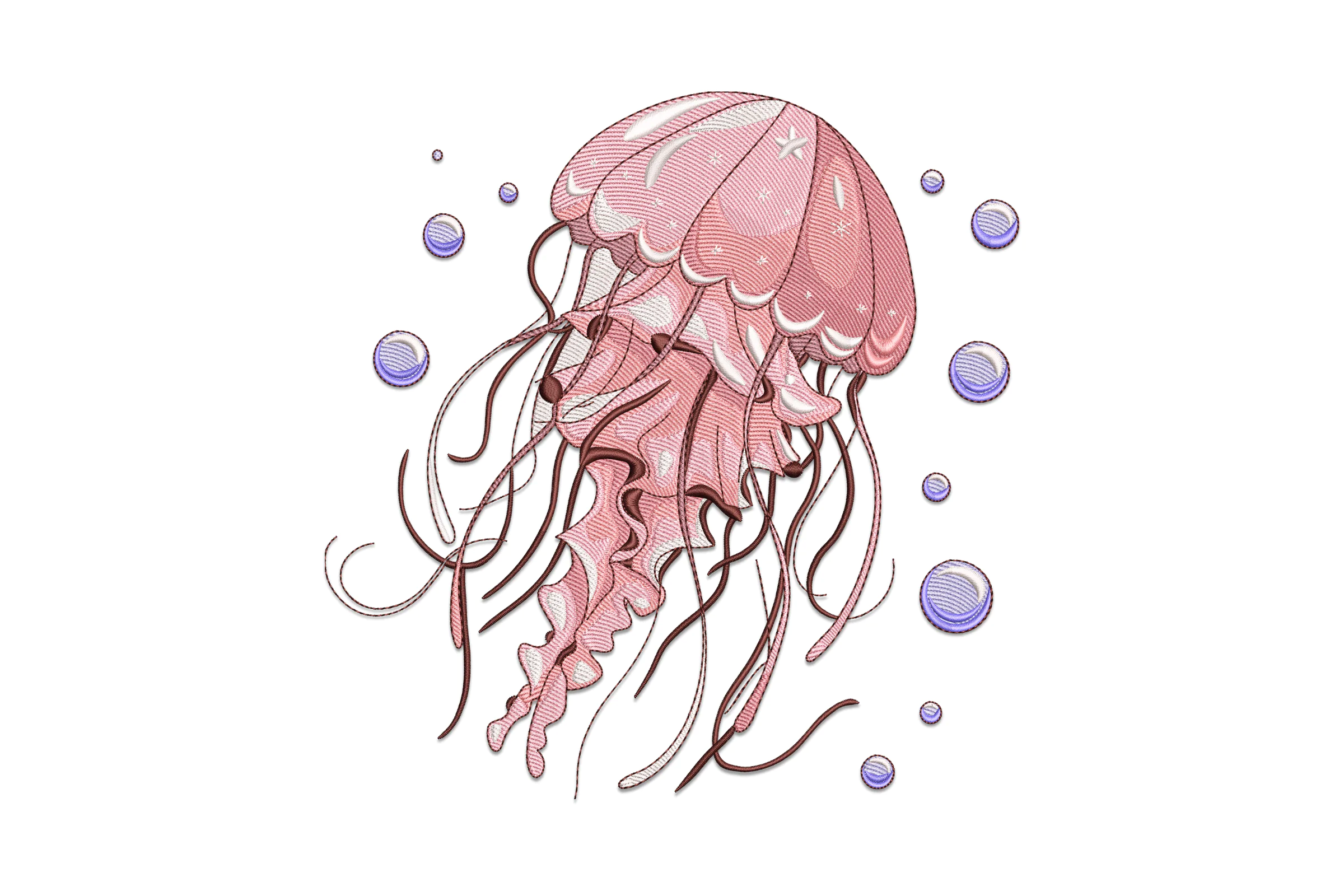 Elegant Jellyfish Embroidery Design
