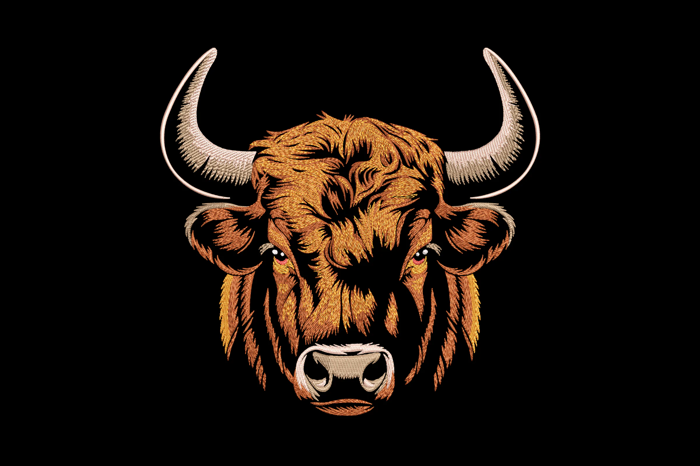 Bull Head Embroidery Design