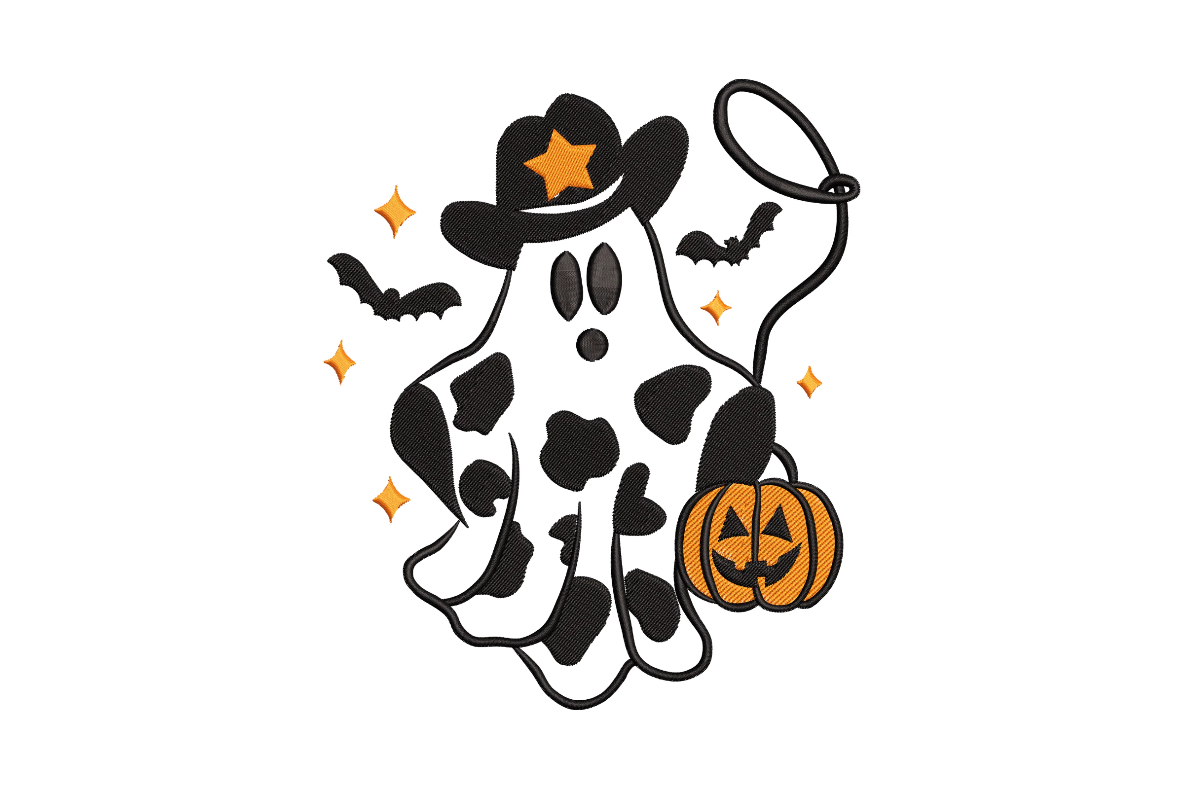 Cowboy Ghost Halloween Embroidery Design