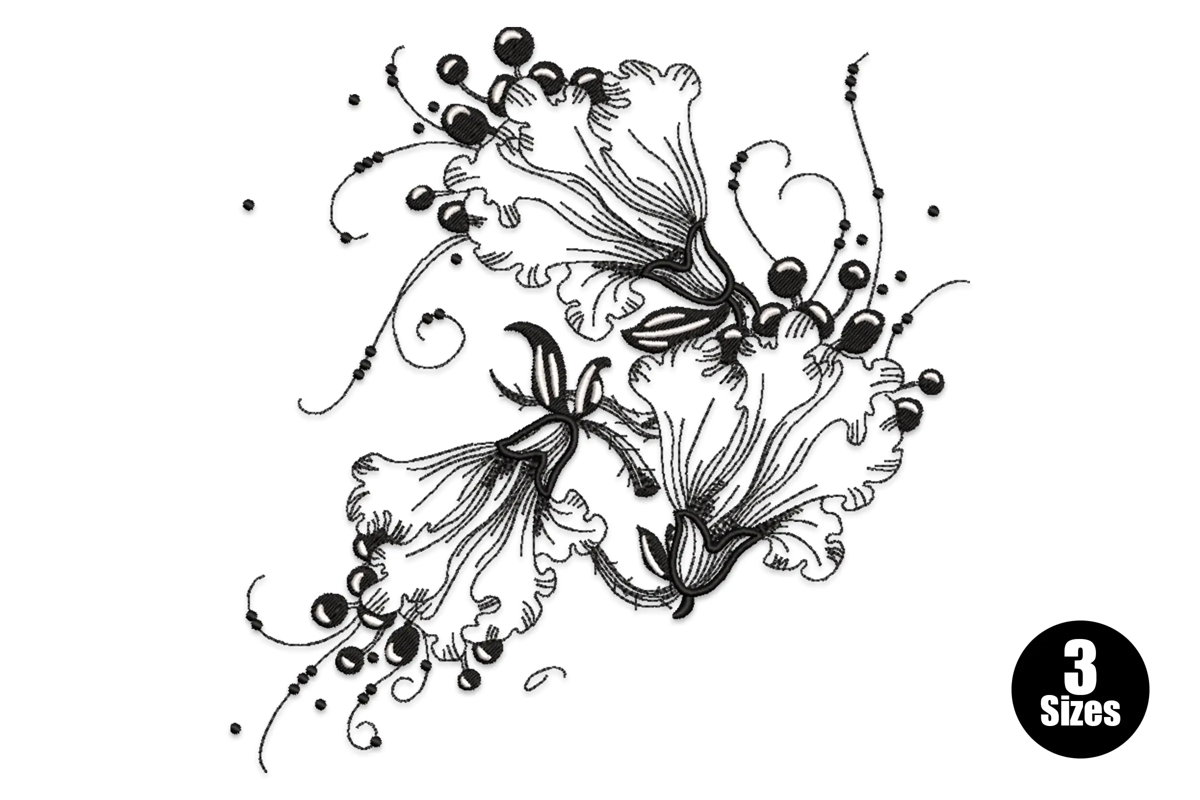Frilly Blooms Machine Embroidery Design