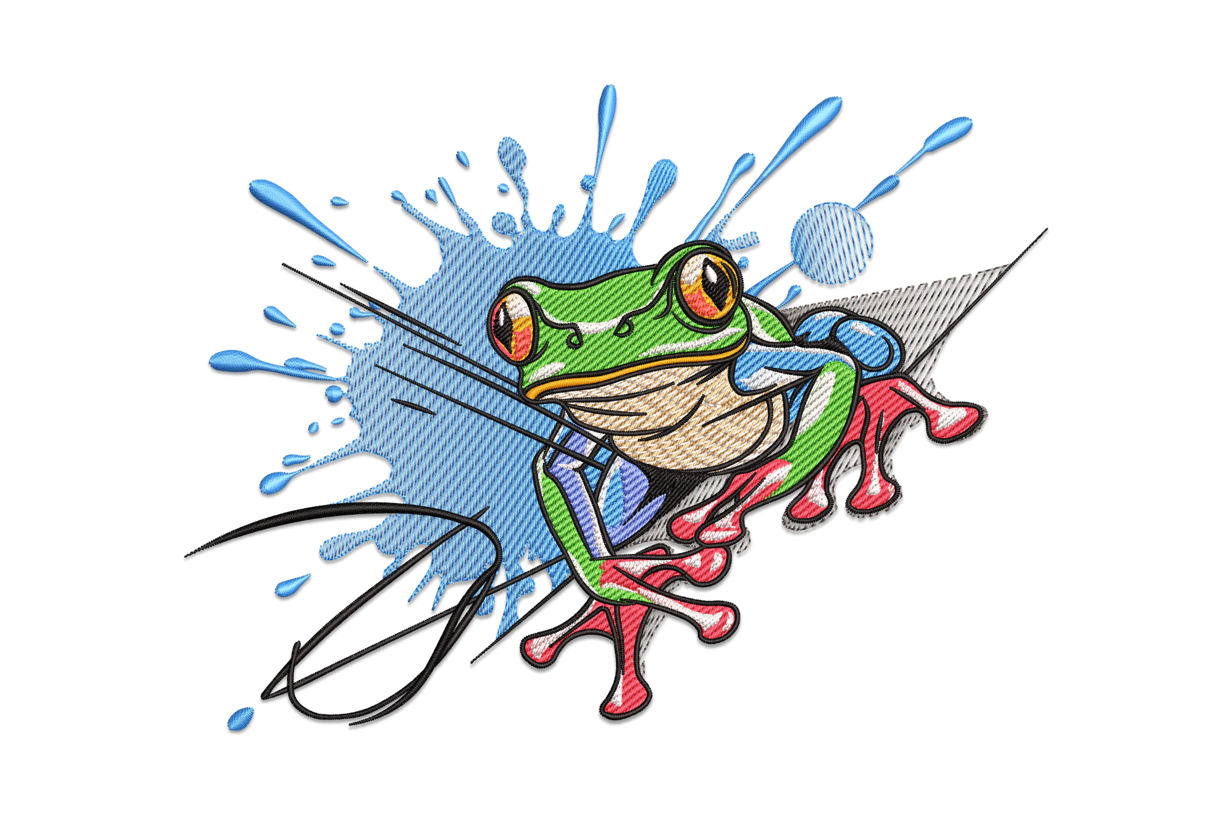 Cute Frog Embroidery Design Pattern