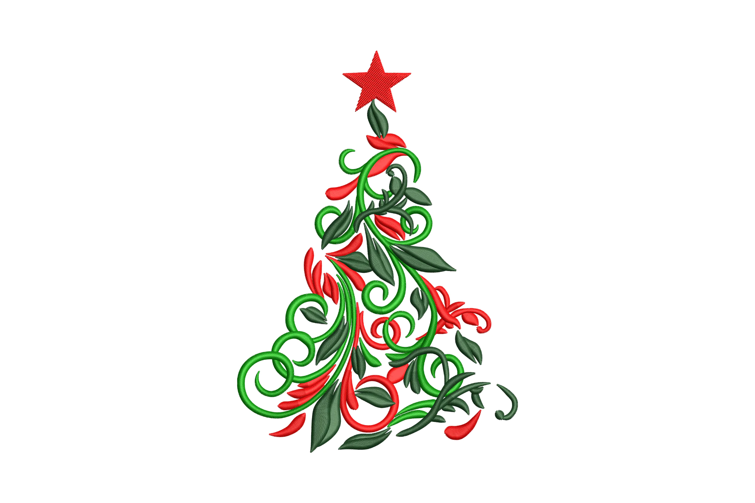 Merry Christmas Tree Embroidery Design