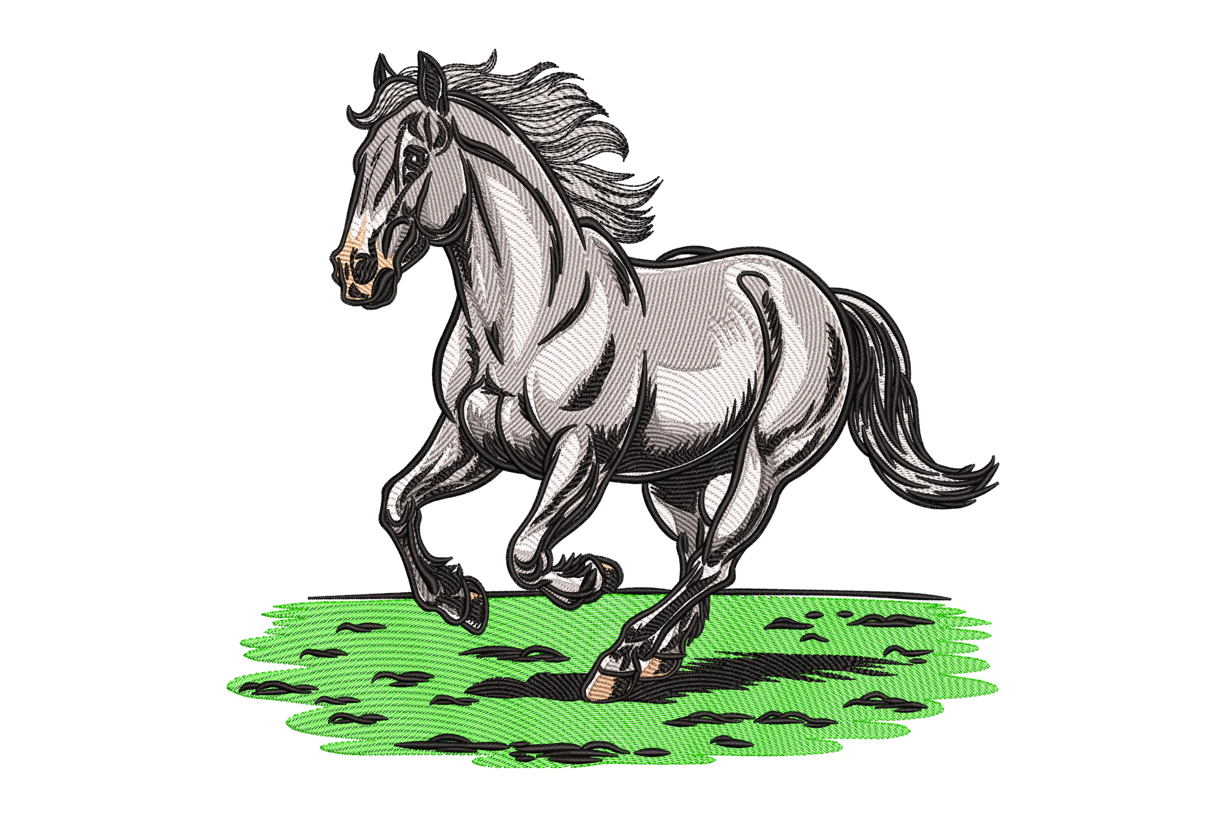 Galloping Horse Embroidery Design